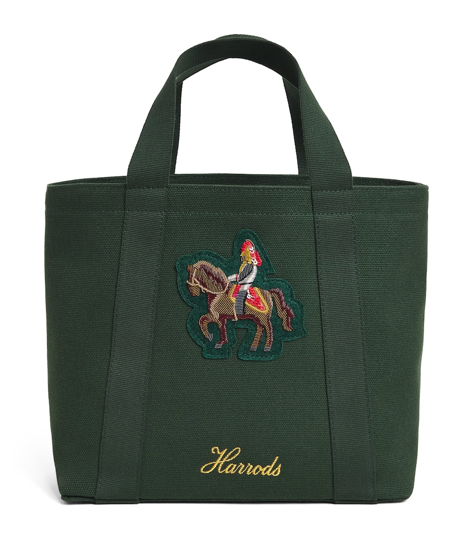 Harrods Canvas Horse Tote Bag Green Image 1