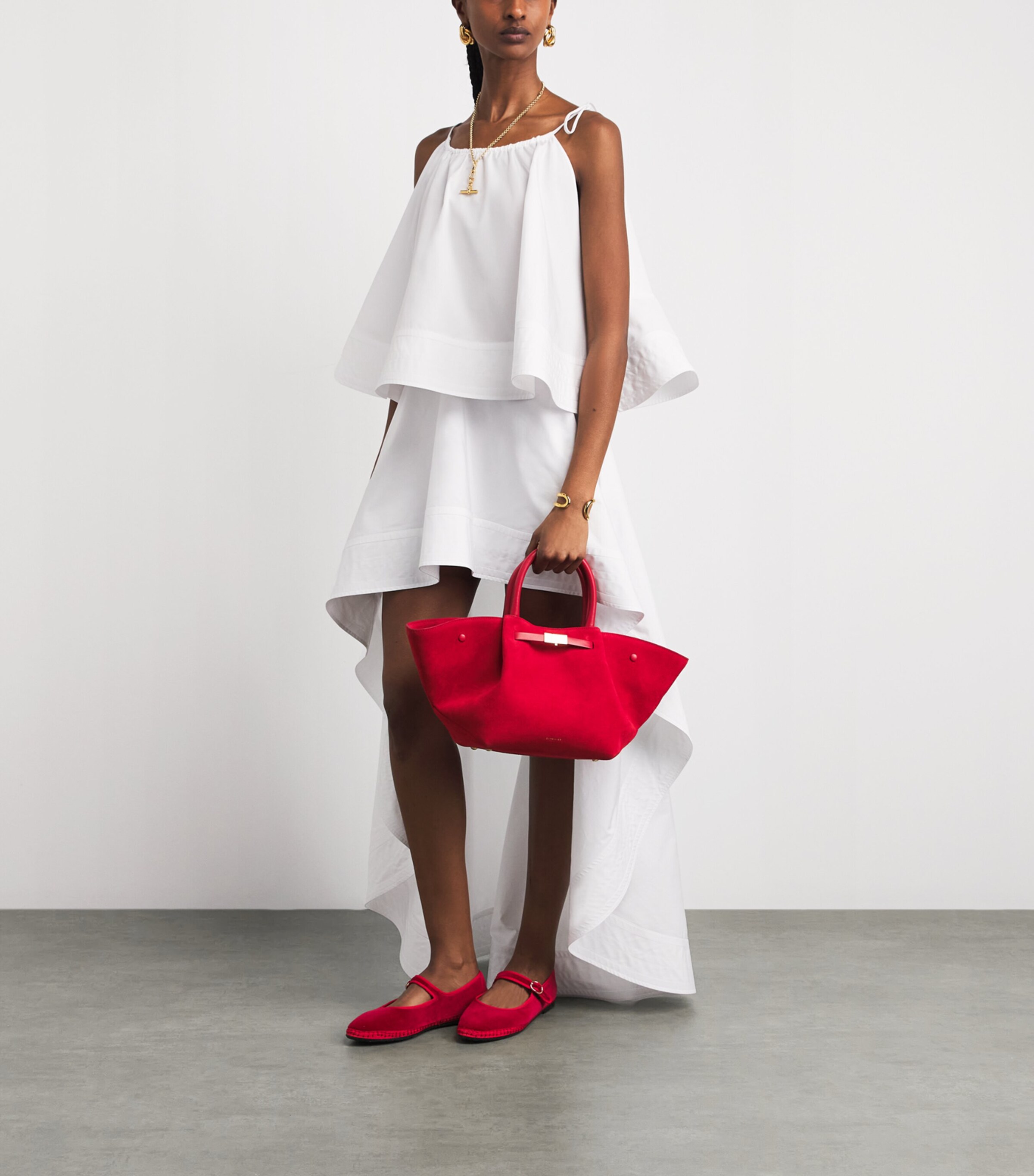 Demellier Mini Suede New York Tote Bag Brry Rd/brry Red Image 2