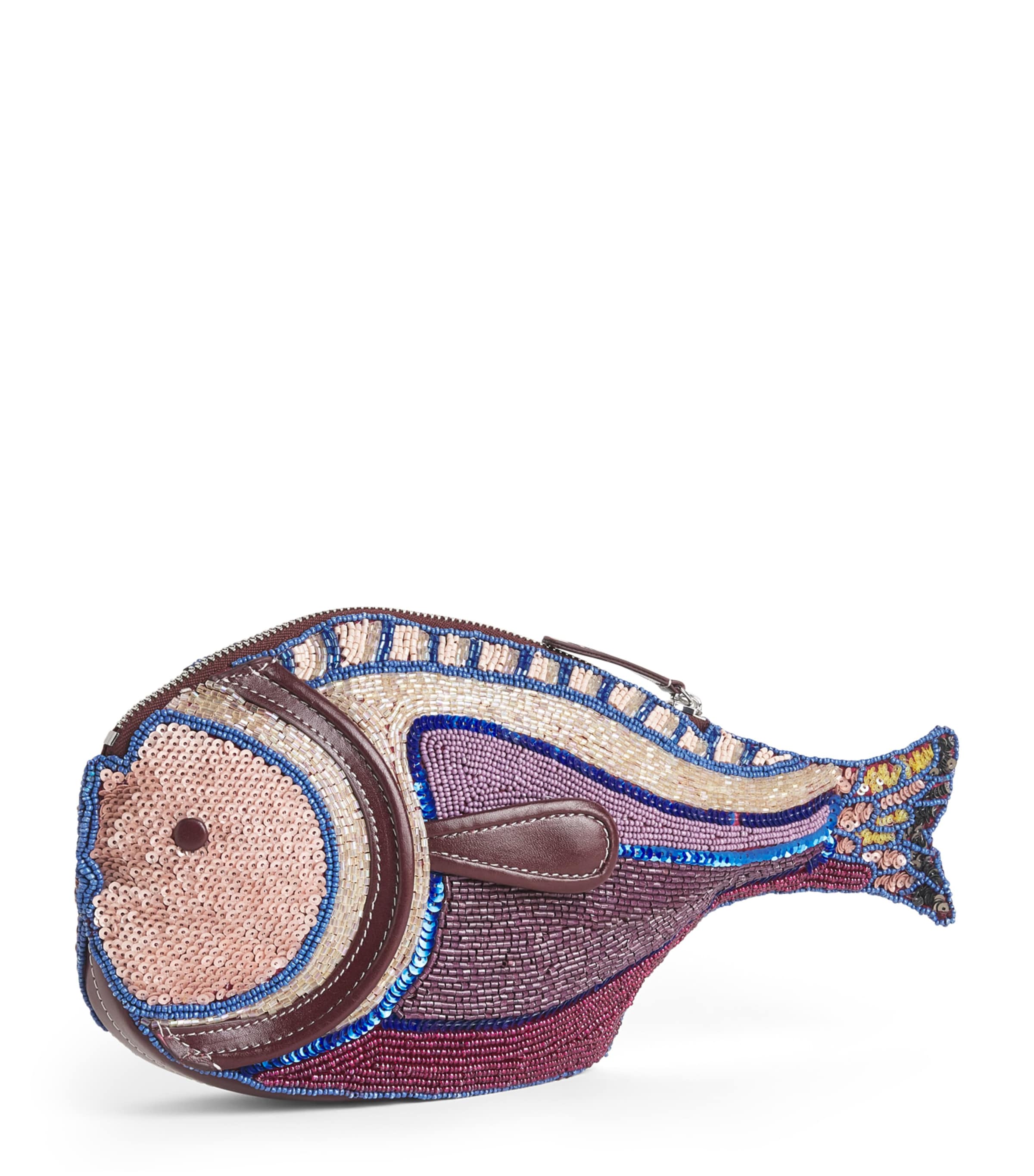 STAUD Beaded Pesce Clutch Bag Ultr Ultraviolet Image 1