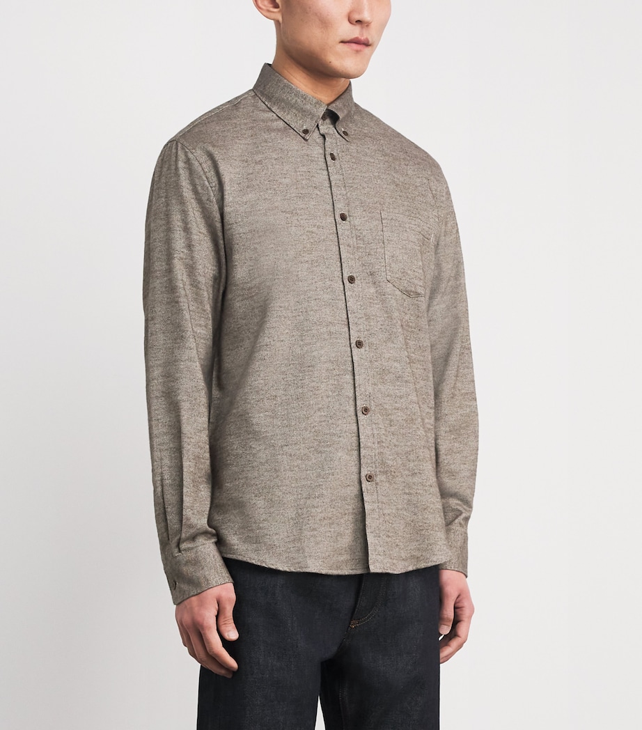 Brushed Cotton Shirt LIGHT BROWN MELANGE Image 3