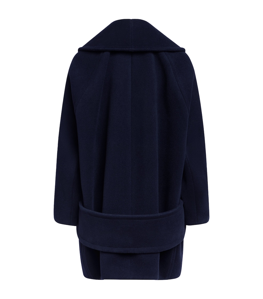 Alaïa Womens Wool Caban Coat Minuit Image 2