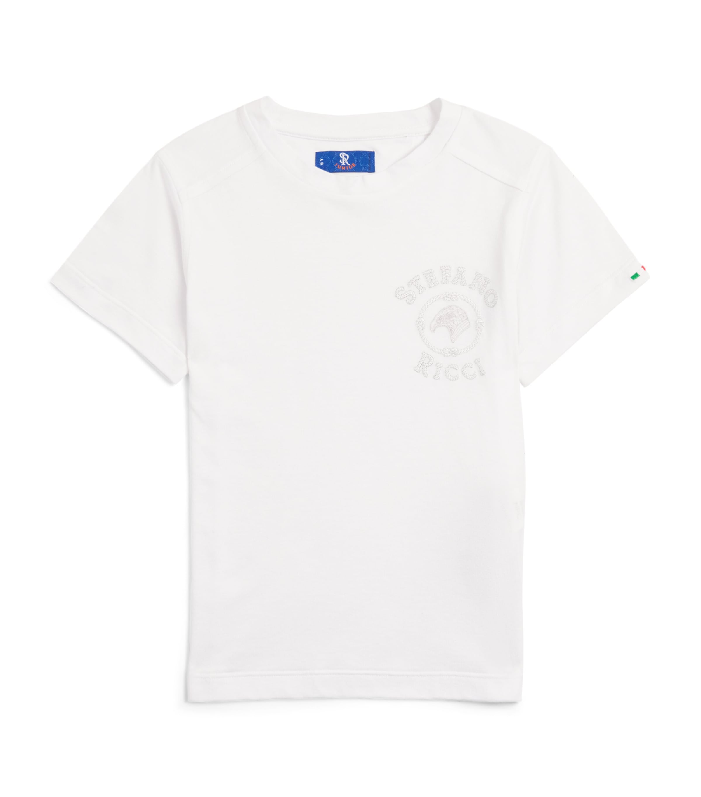 Stefano Ricci Kids Cotton-Modal Logo T-Shirt (4-16 Years) C. White Image 1