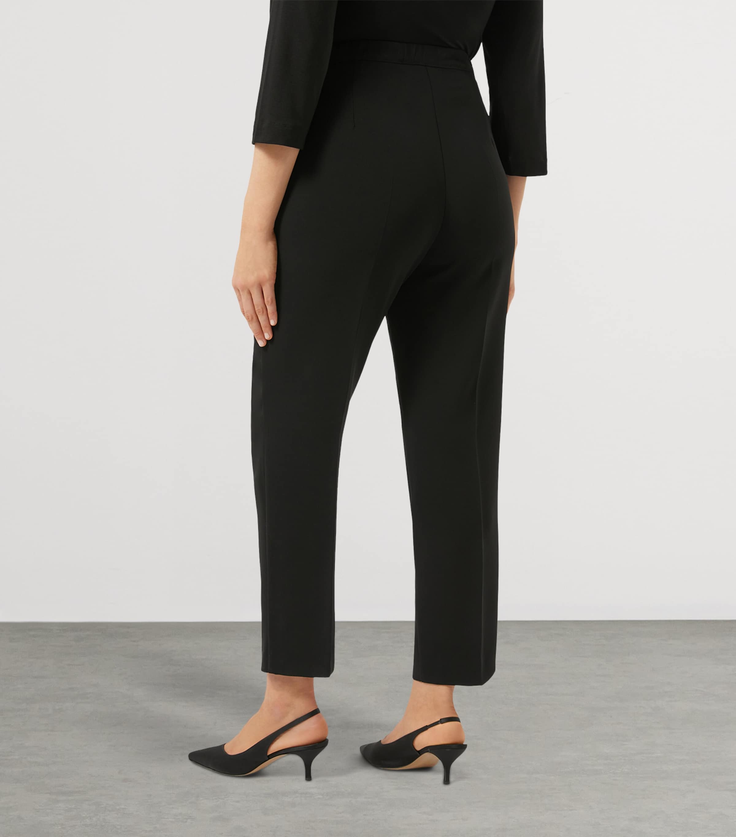 Cady Cropped Slim Trousers BLACK Image 5