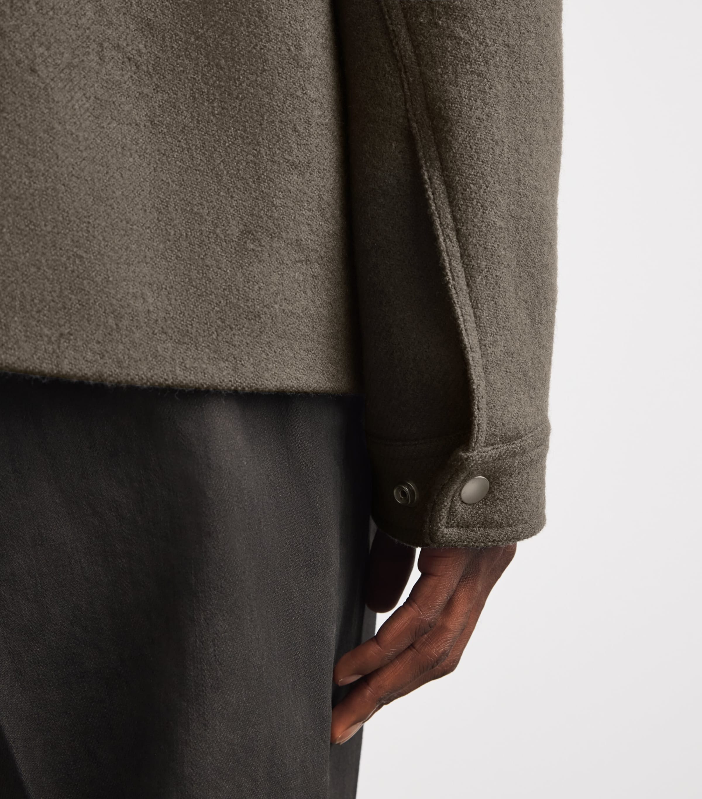 Rick Owens Mens Virgin Wool Brad Overshirt Dust Image 3