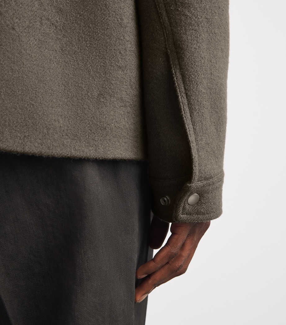 Rick Owens Mens Virgin Wool Brad Overshirt Dust Image 3