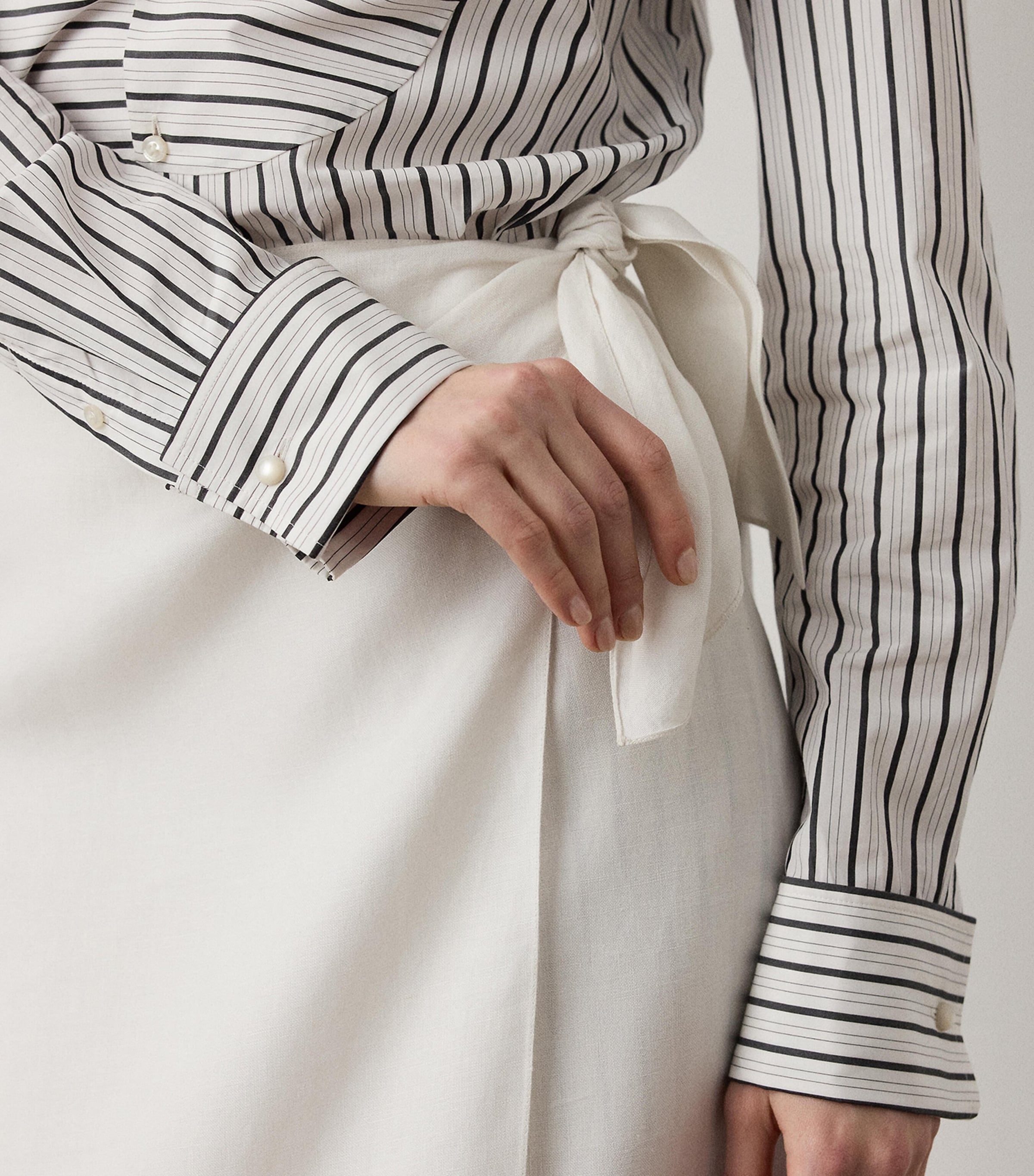Ralph Lauren Collection Womens Cotton Stripe Tamara Shirt Black/white Image 6