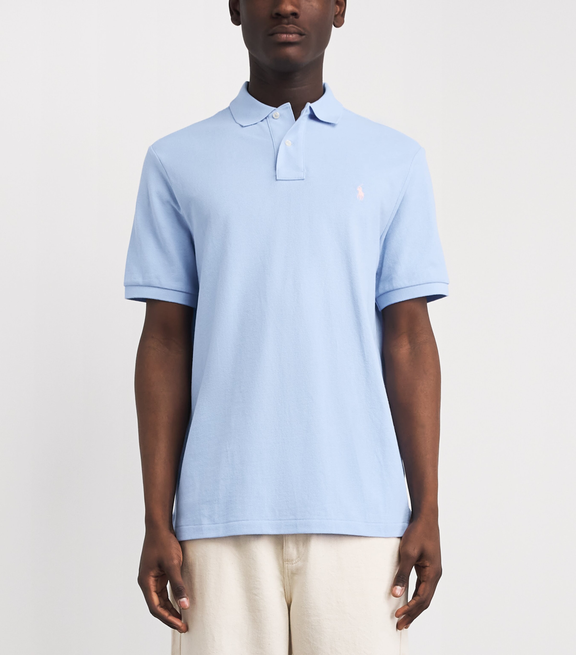 Polo Ralph Lauren Mens Cotton Mesh Custom-Fit Polo Shirt Pebble Image 4