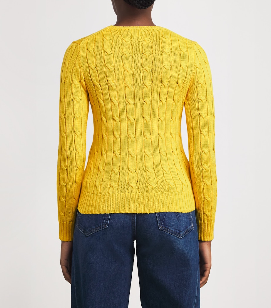 Pima Cotton Cable Knit Sweater YELLOW Image 4