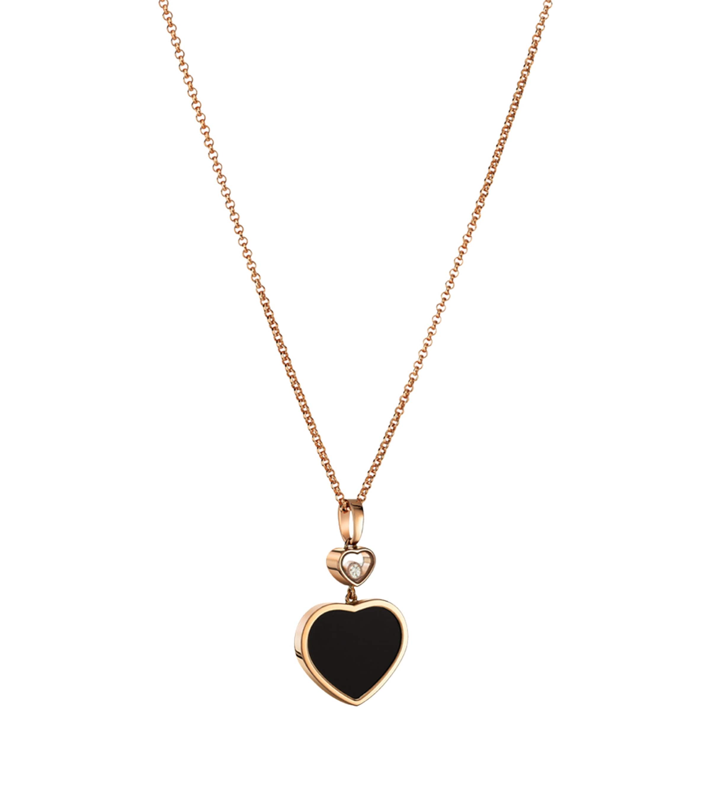 Rose Gold and Diamond Happy Hearts Pendant Necklace 18K ROSE GOLD Image 2