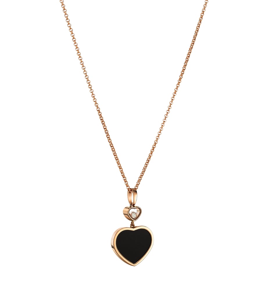 Rose Gold and Diamond Happy Hearts Pendant Necklace 18K ROSE GOLD Image 2