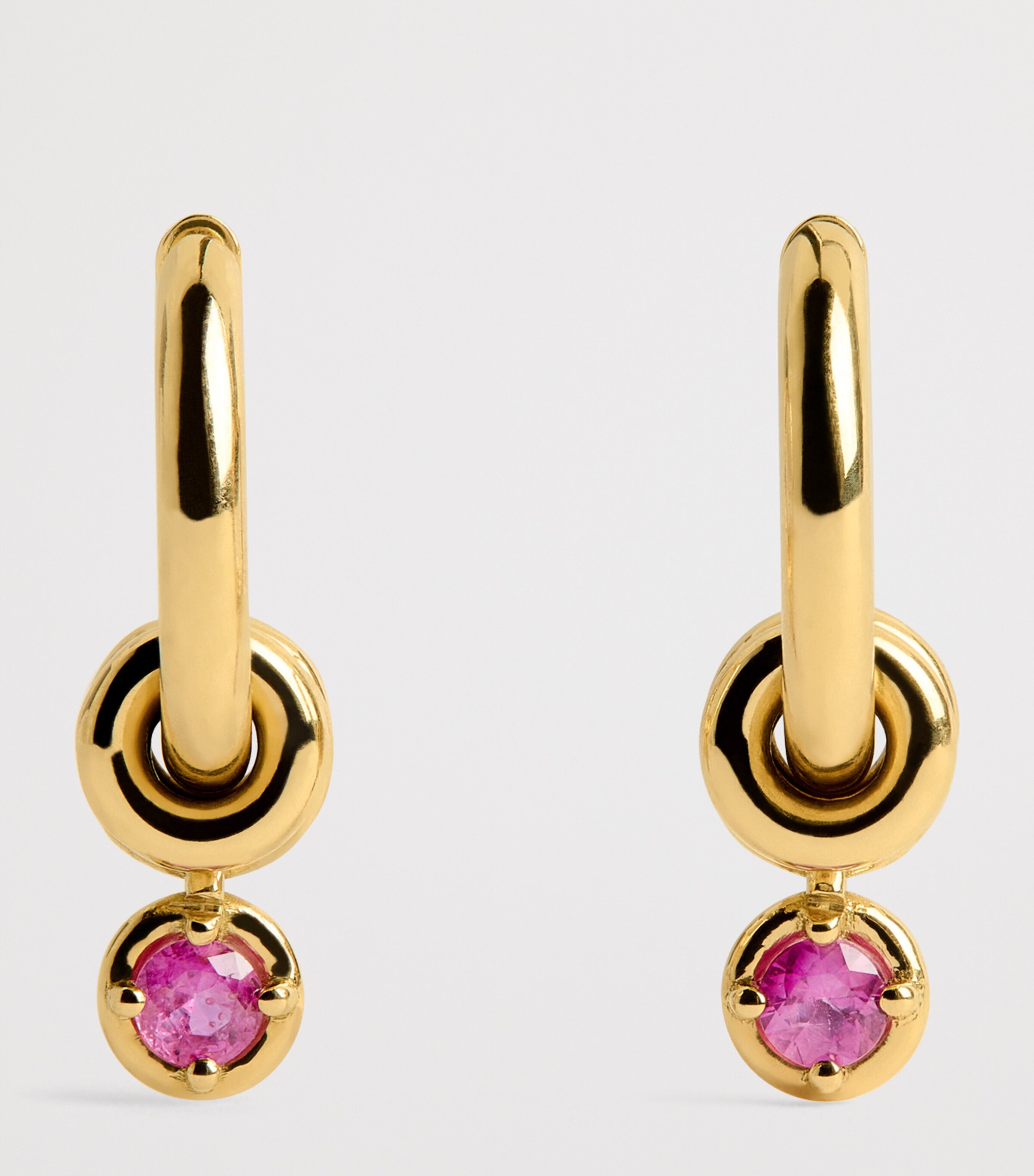 Yellow Gold and Sapphire Zahra Hoop Earrings YELLOW GOLD Image 3