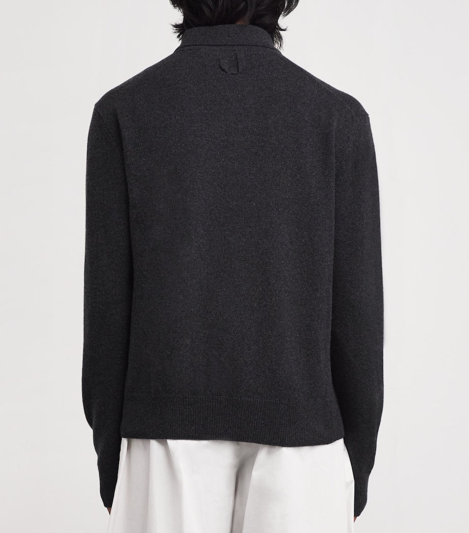 Wool-Blend Cardigan 970-DARK GREY Image 4