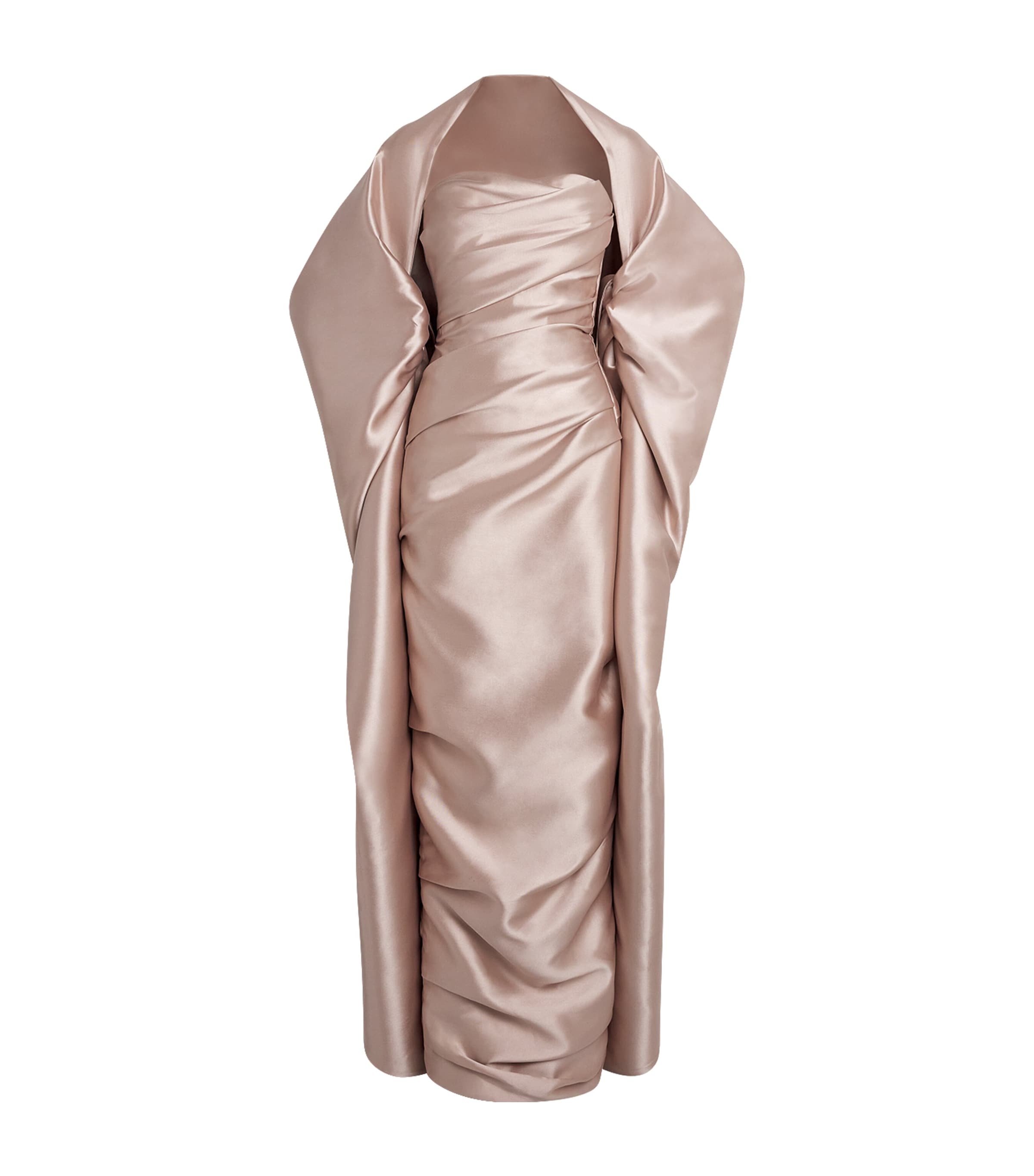 Marmar Halim Draped Mikado Gown In Pink