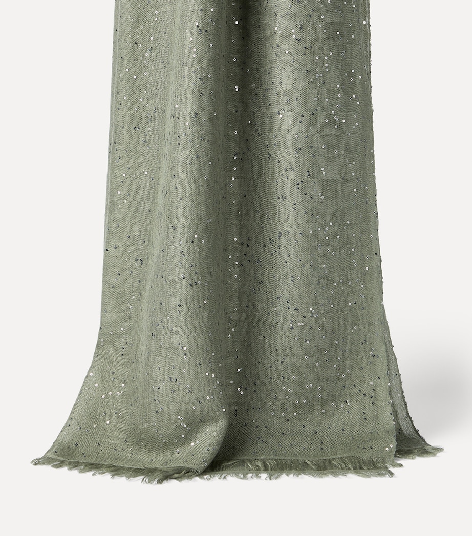 Brunello Cucinelli Cashmere-Silk Sequinned Scarf Image 2