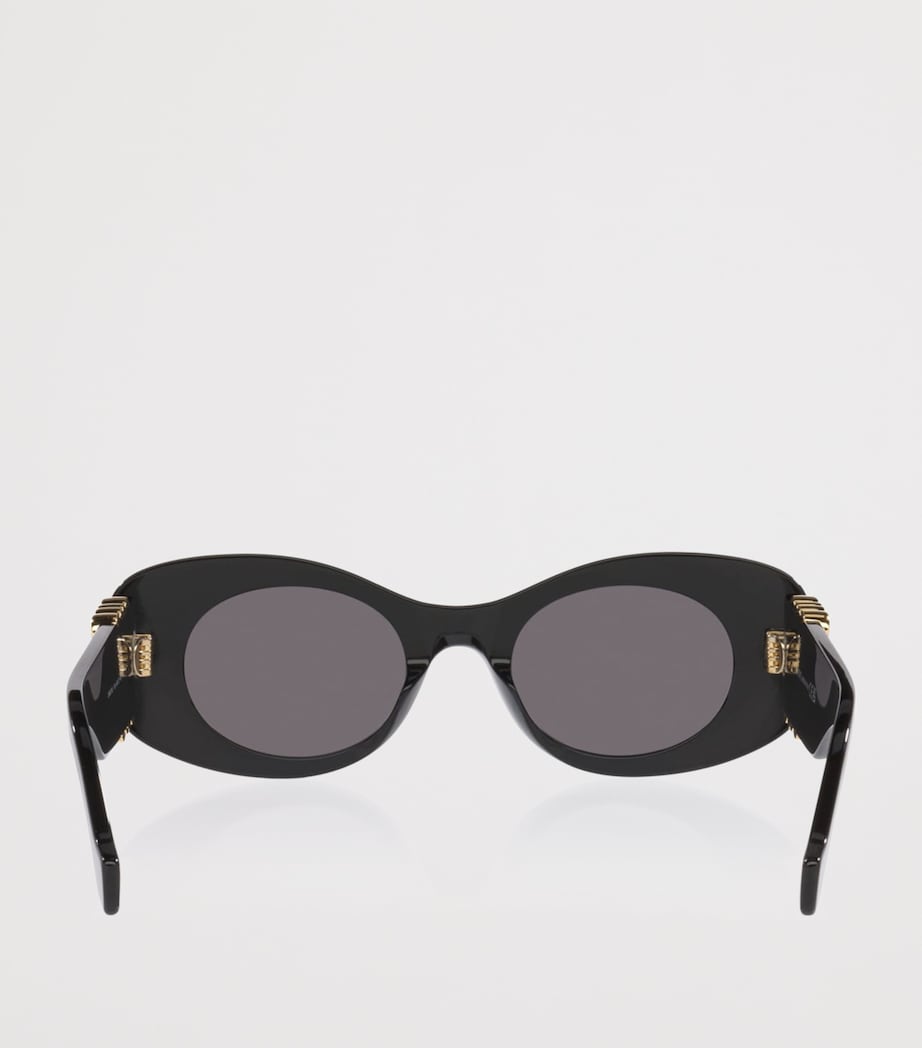 LOEWE Anagram Bevelled Oval Sunglasses Black Image 4
