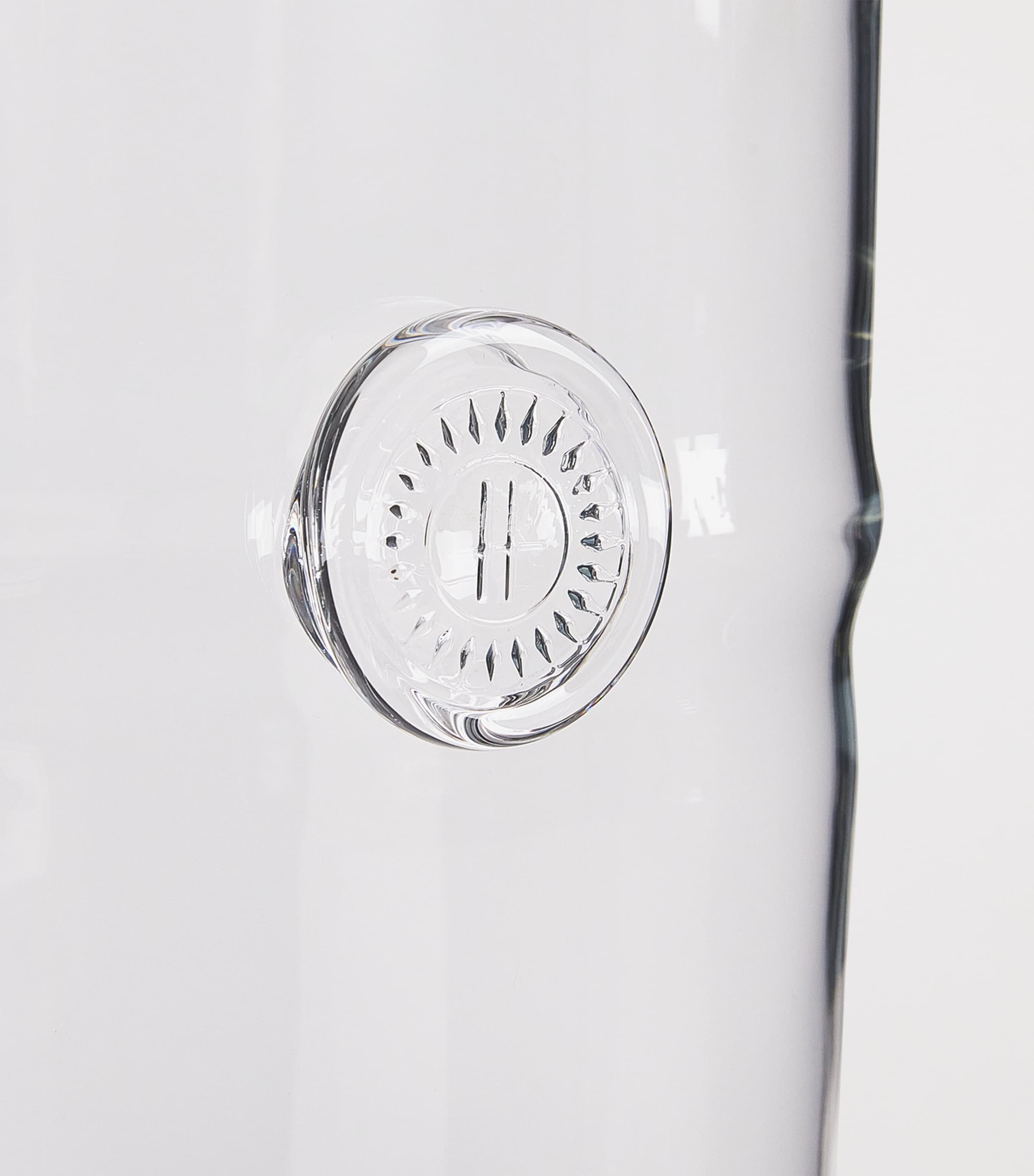 Large Glass Emblem Vase CLEAR Image 2