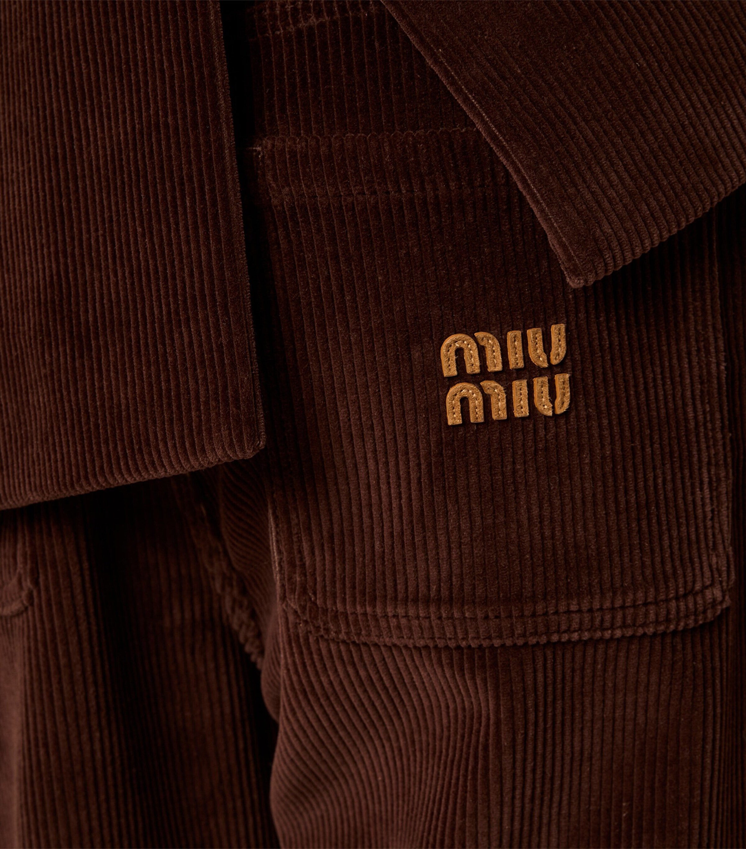 Miu Miu Womens Corduroy Straight Trousers Brown Image 6