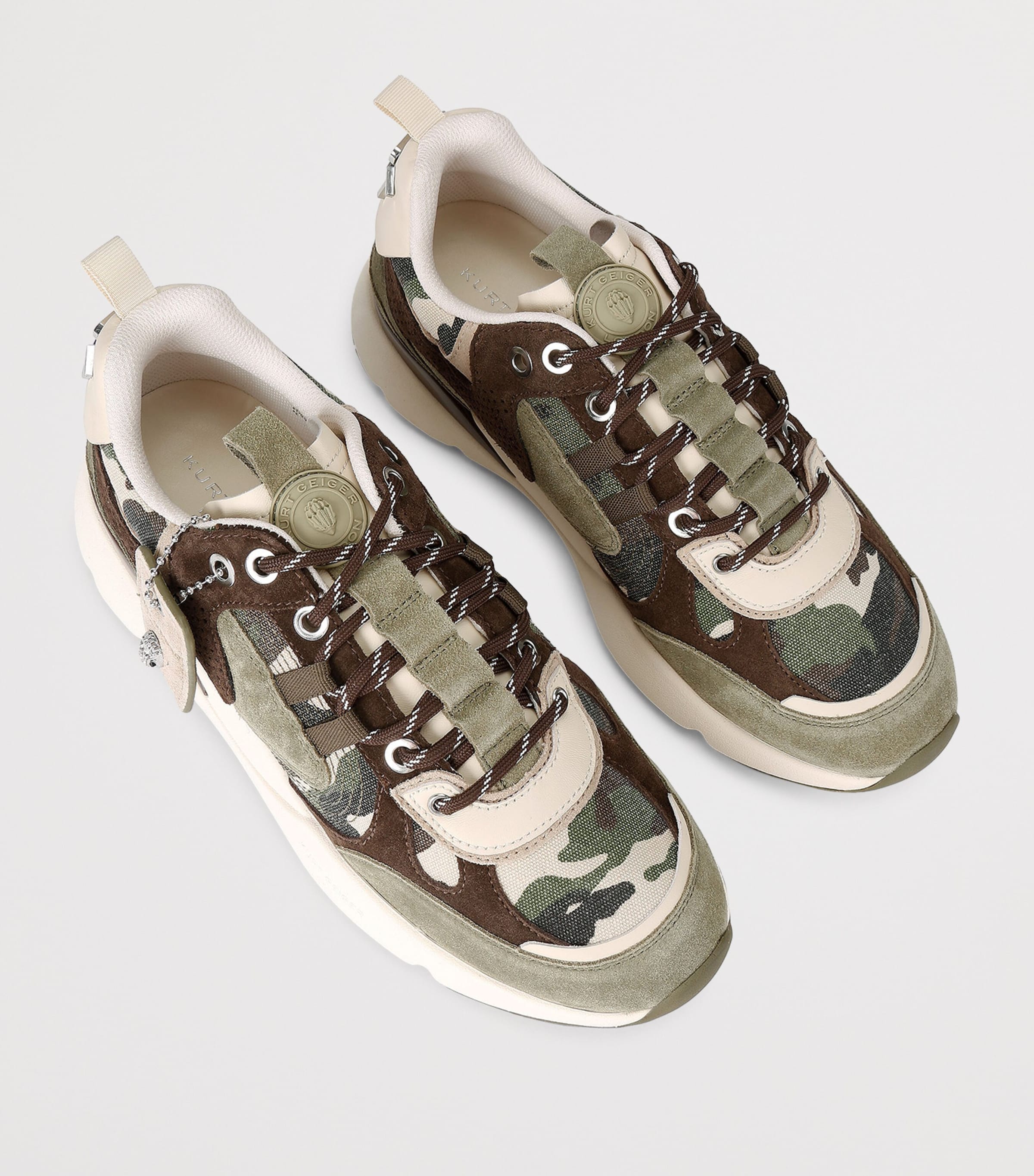 Kurt Geiger London Suede Kurt Runner Sneakers Khaki Image 4