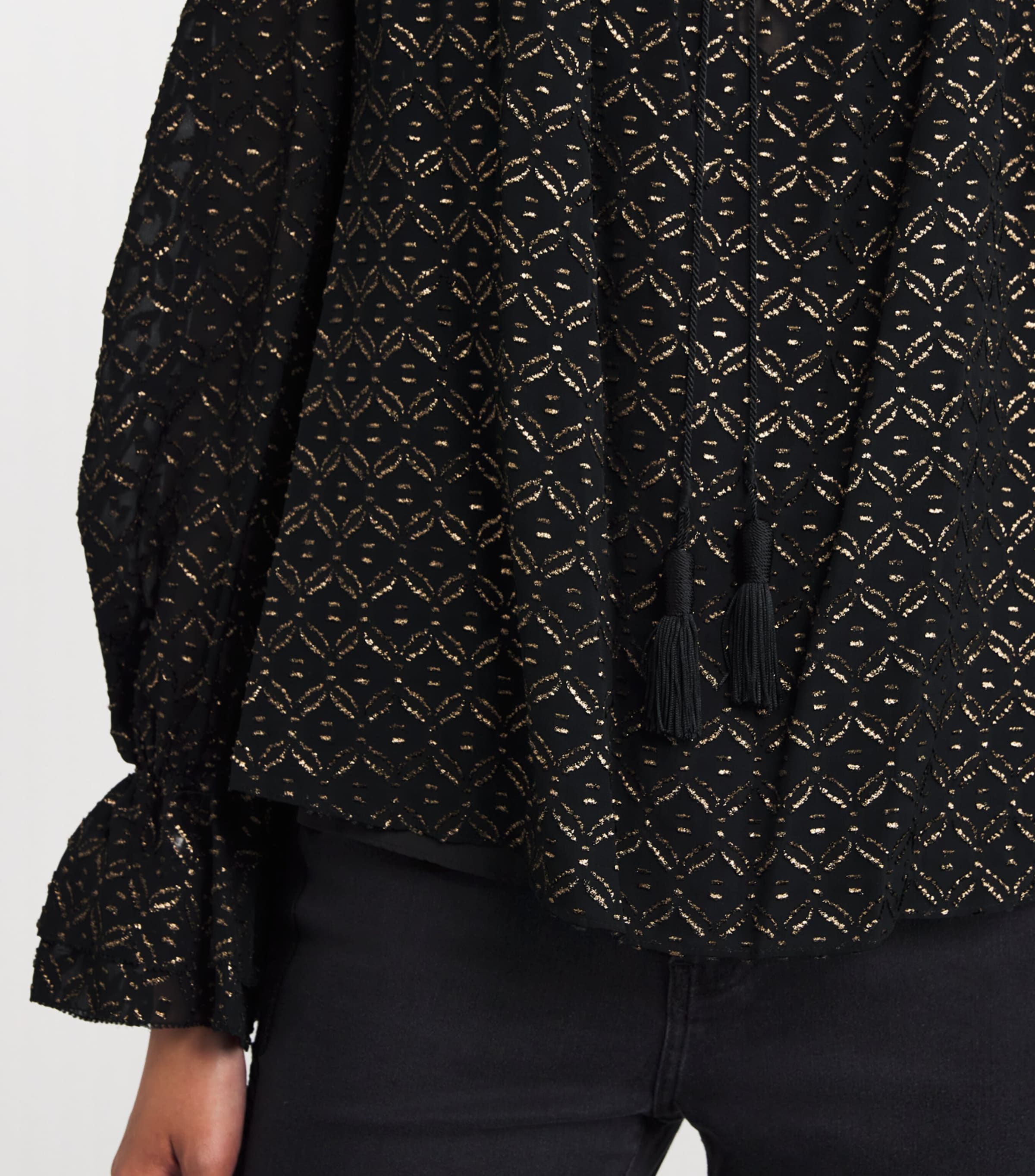 Metallic Maxime Blouse A0348 BLACK/GOLD Image 6