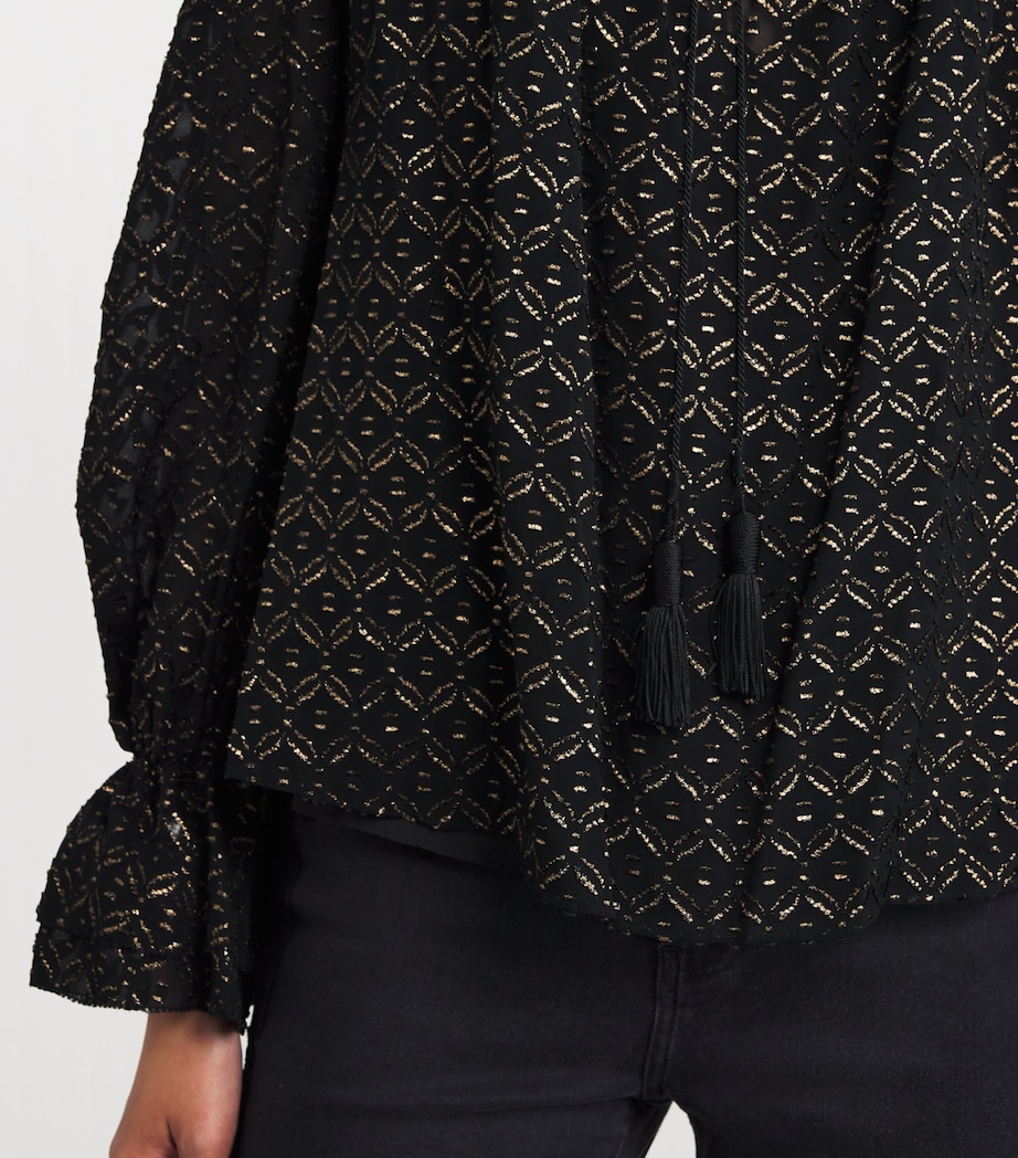 Metallic Maxime Blouse A0348 BLACK/GOLD Image 6