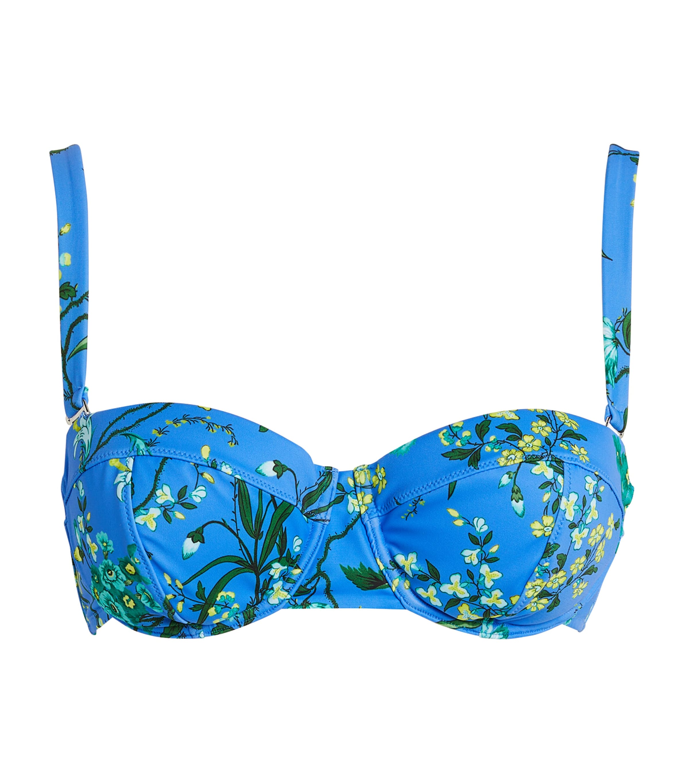 Erdem Floral Bikini Top In Blue