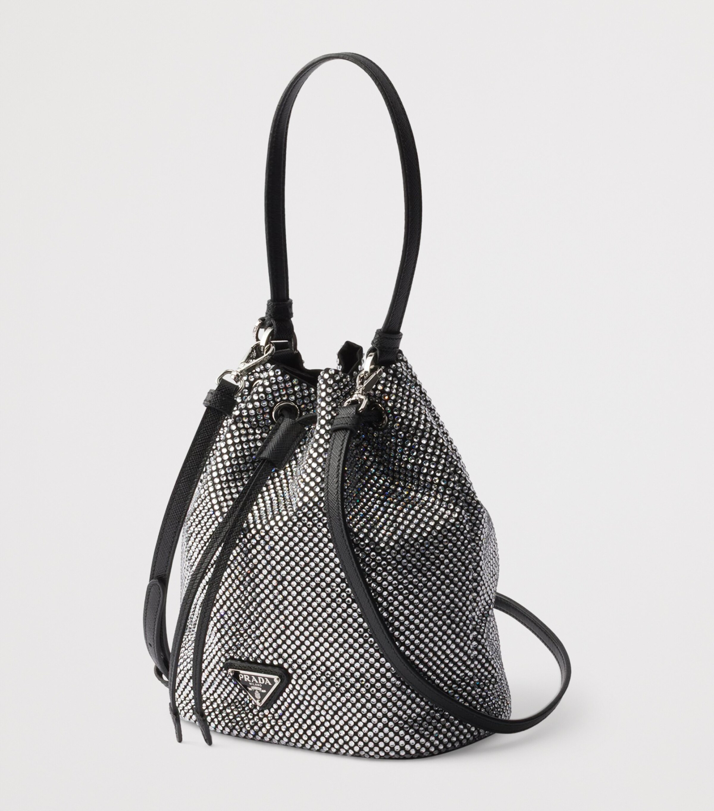 Mini Crystal-Embellished Bucket Bag F0T7O Image 2