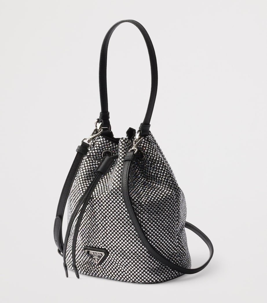 Mini Crystal-Embellished Bucket Bag F0T7O Image 2