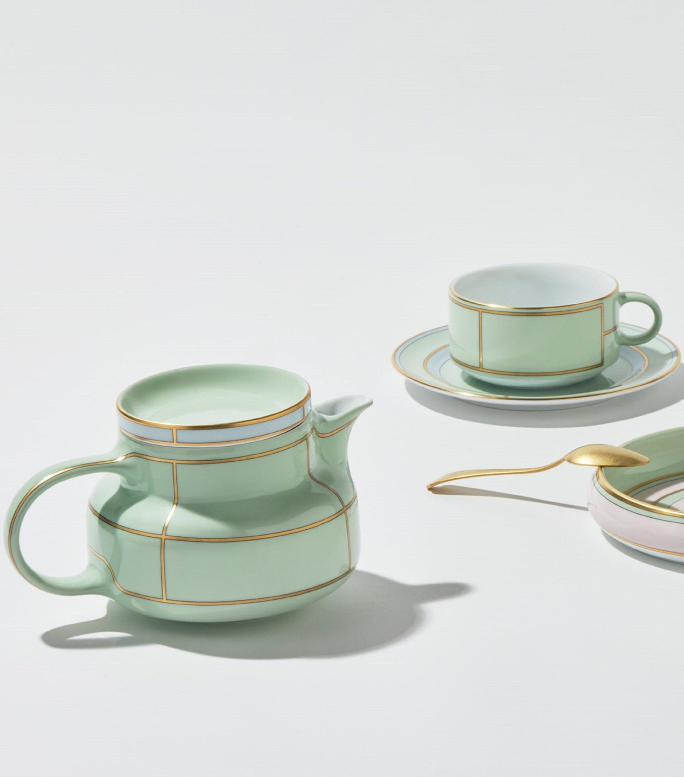GINORI 1735 Porcelain Colonna Diva Verde Teapot (770ml) Image 2