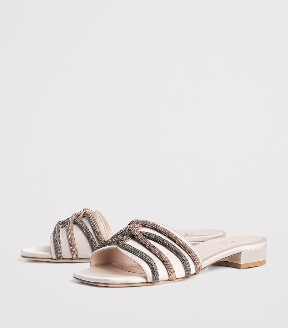 Satin Embellished Mules 20 SABBIA Image 3