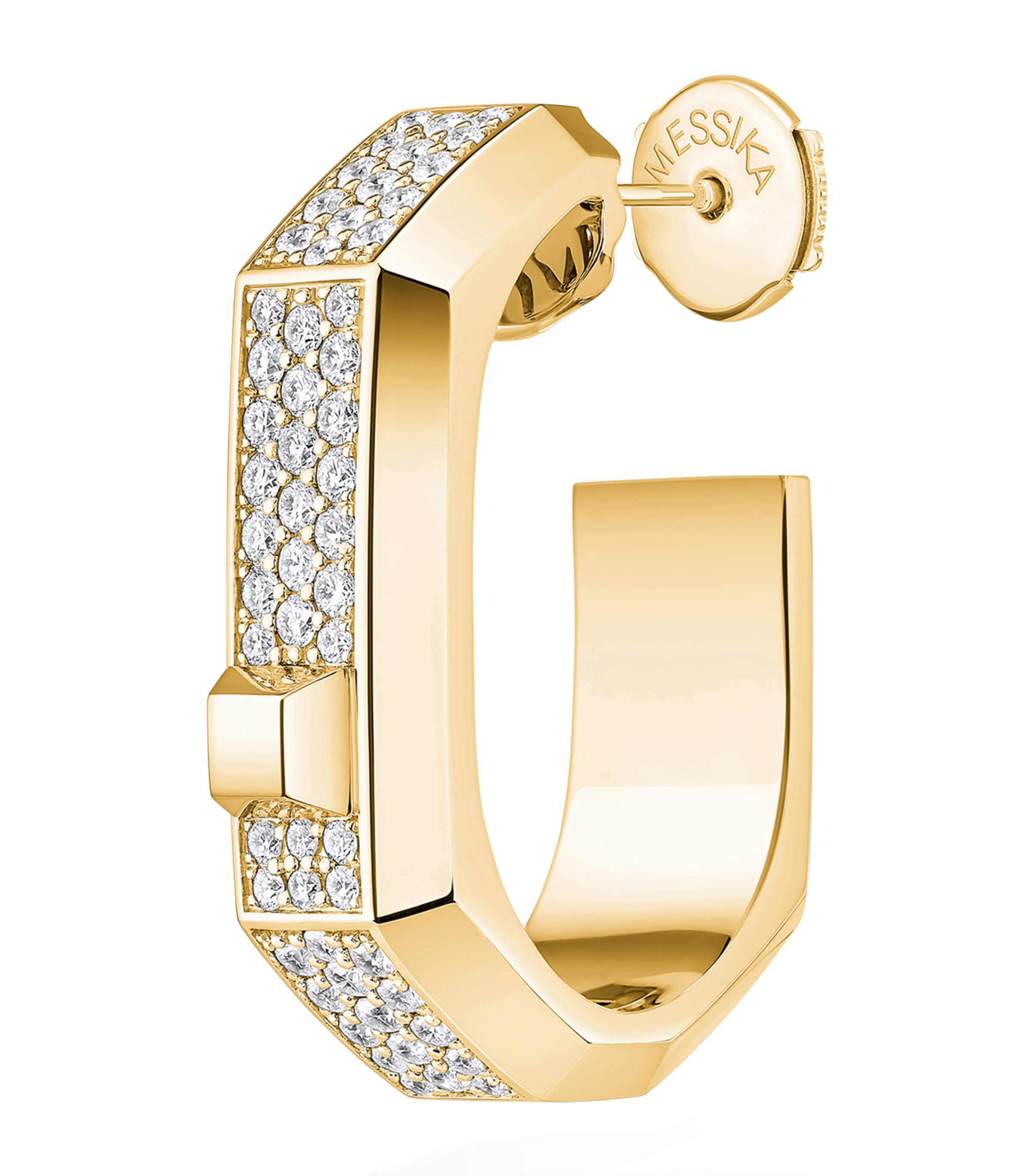 Messika Modernist Medium Yellow Gold and Diamond Single Hoop Earring (0.30ct) Yellow Gold Image 1