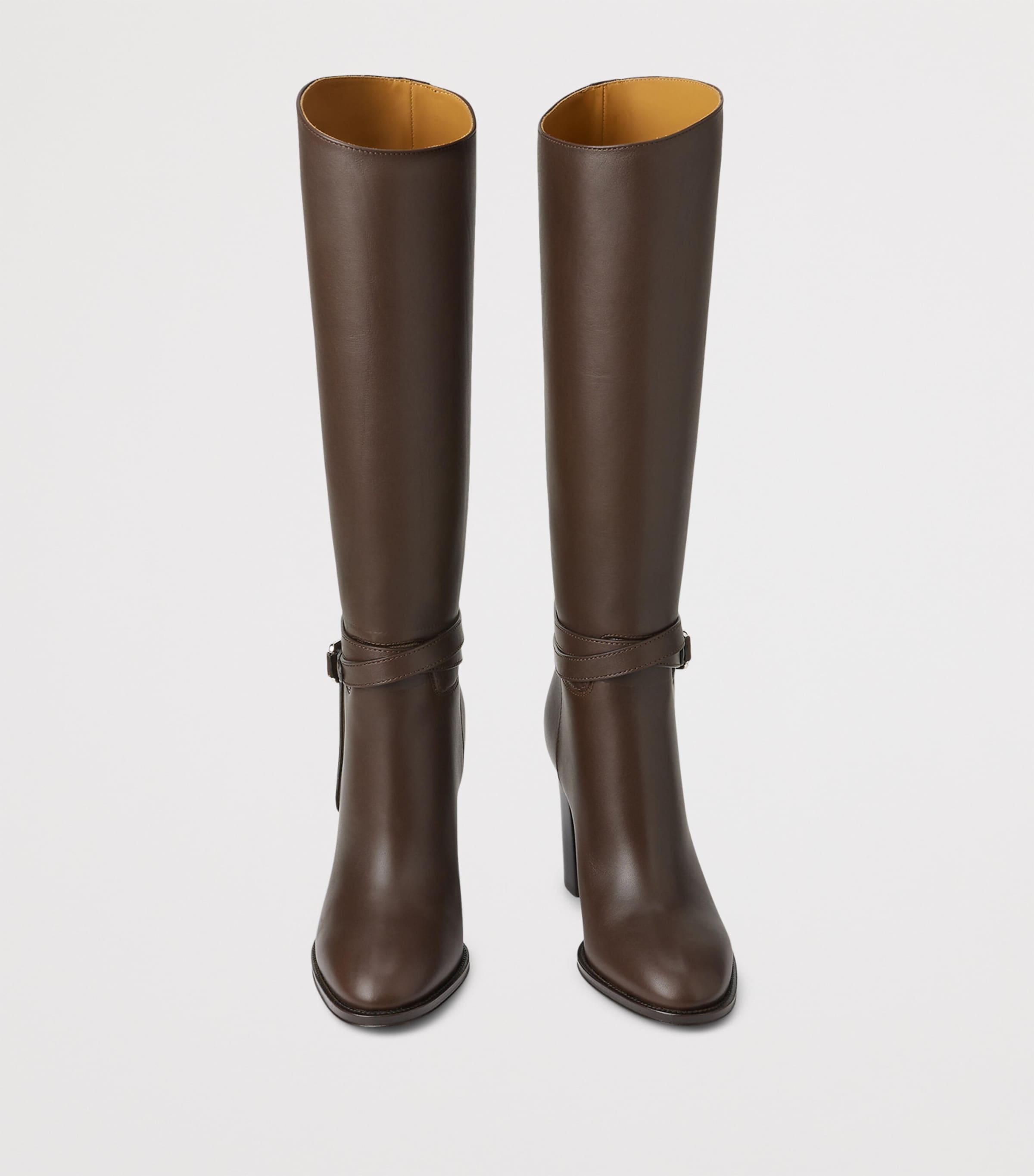 Leather Donnely Knee-High Boots 90 LUGGAGE BROWN Image 2