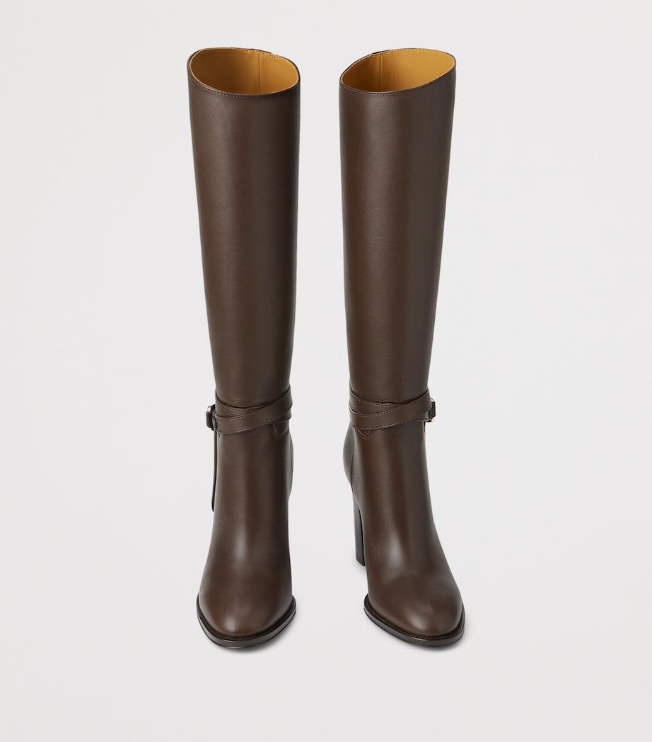 Leather Donnely Knee-High Boots 90 LUGGAGE BROWN Image 2