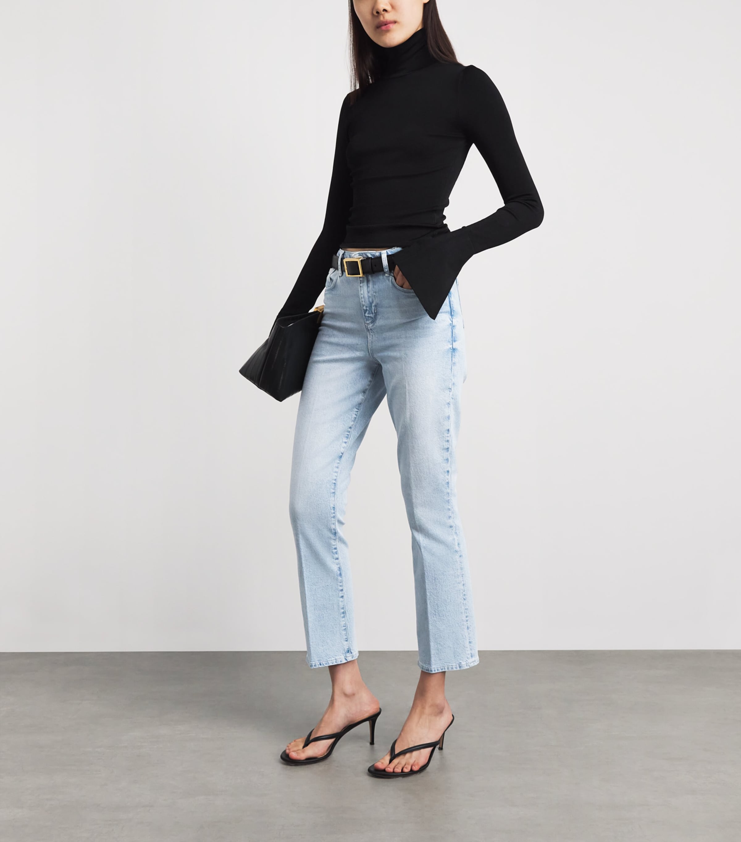 L'Agence Womens Tati Cropped Micro Bootcut Jeans Cabo Cabo Image 2