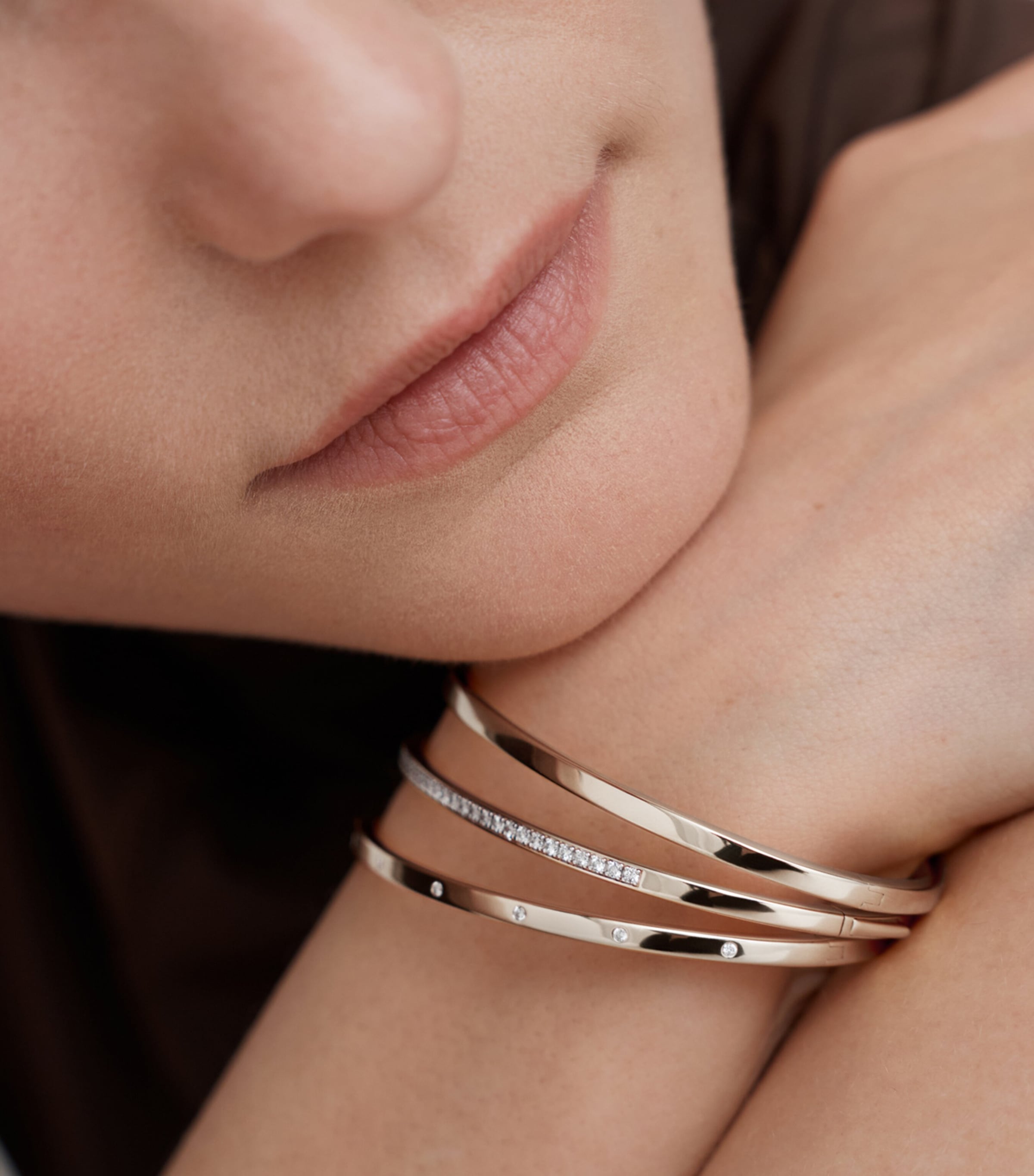 Monica Vinader Sterling Silver and Diamond Essentials Bangle Silver/diamond Image 4