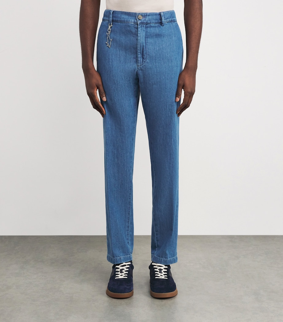 Denim Drawstring Chinos J01 LIGHT BLUE JEANS Image 3