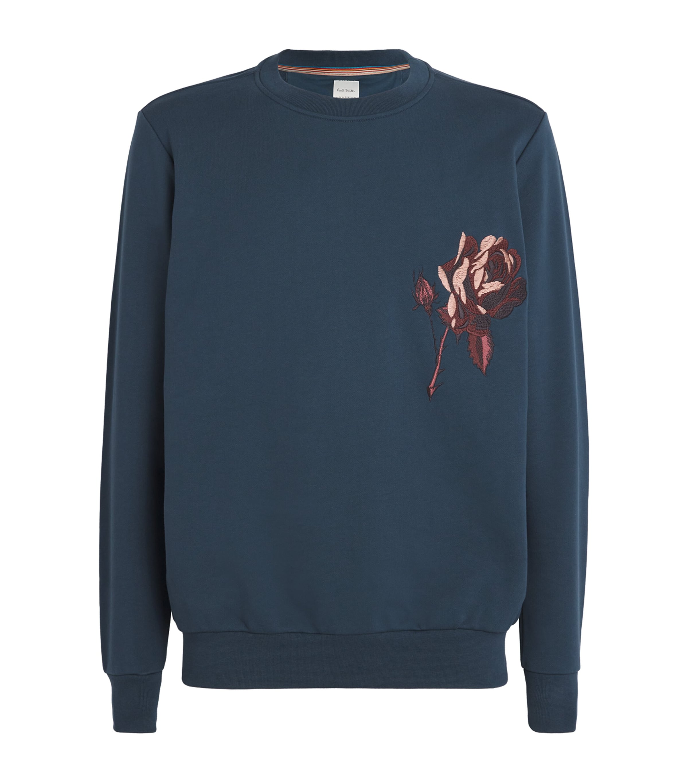 Shop Paul Smith Cotton Embroidered Sweatshirt In Blue