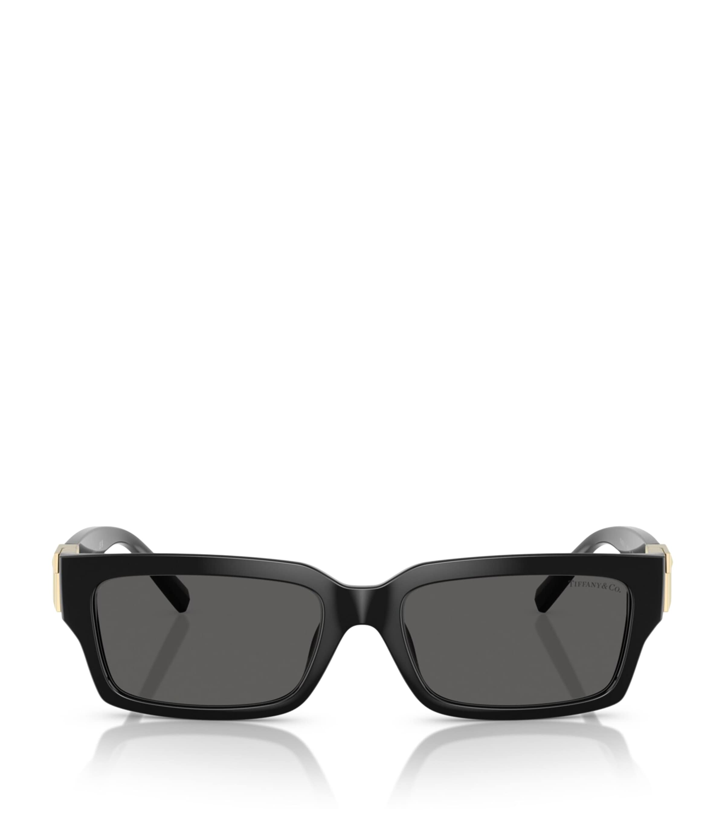 Tiffany & Co Acetate Rectangular Sunglasses In Black