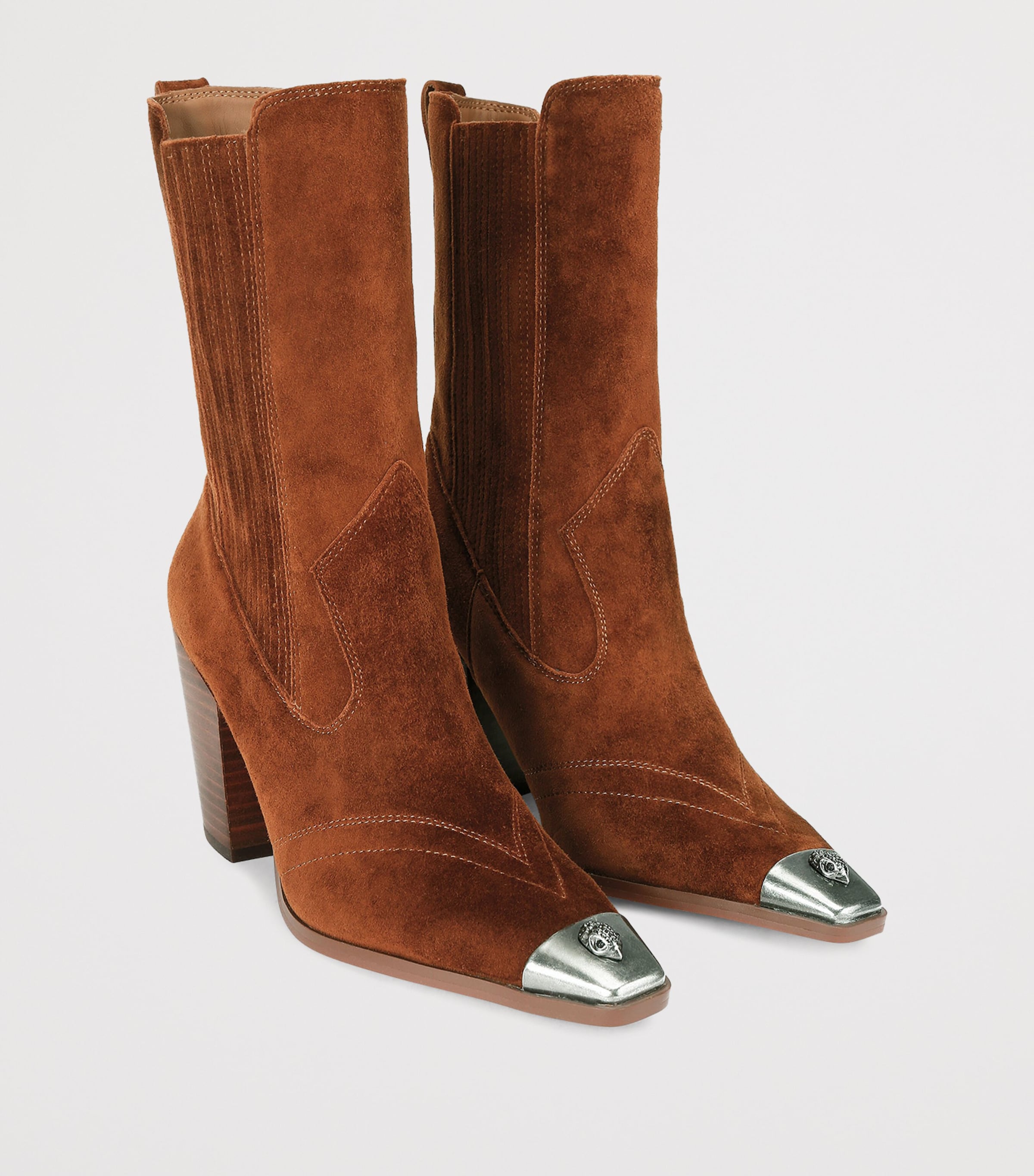 Suede Western Regent Boots CAMEL Image 4