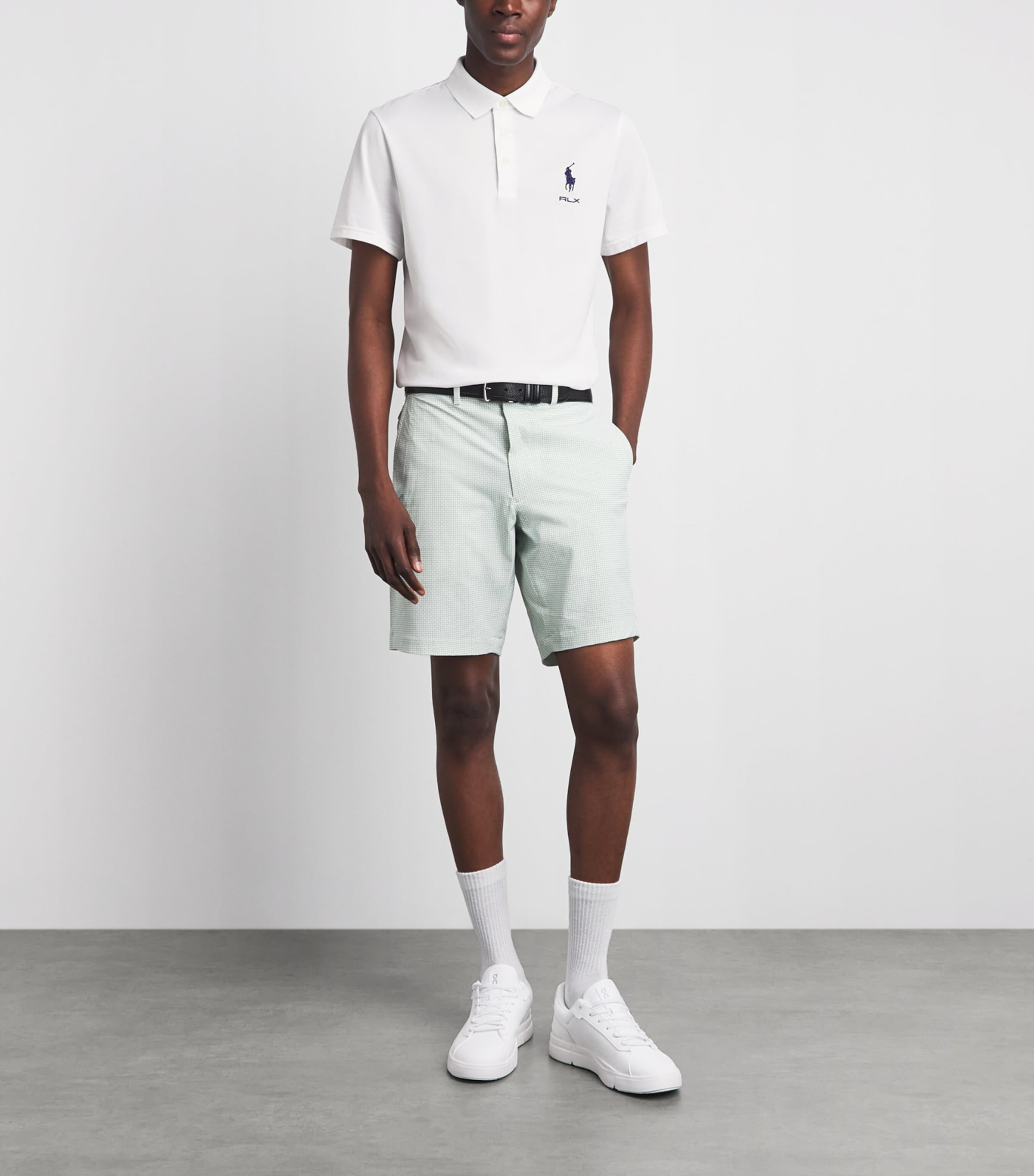 RLX Ralph Lauren Mens Tour Polo Shirt Ceramic White Image 2