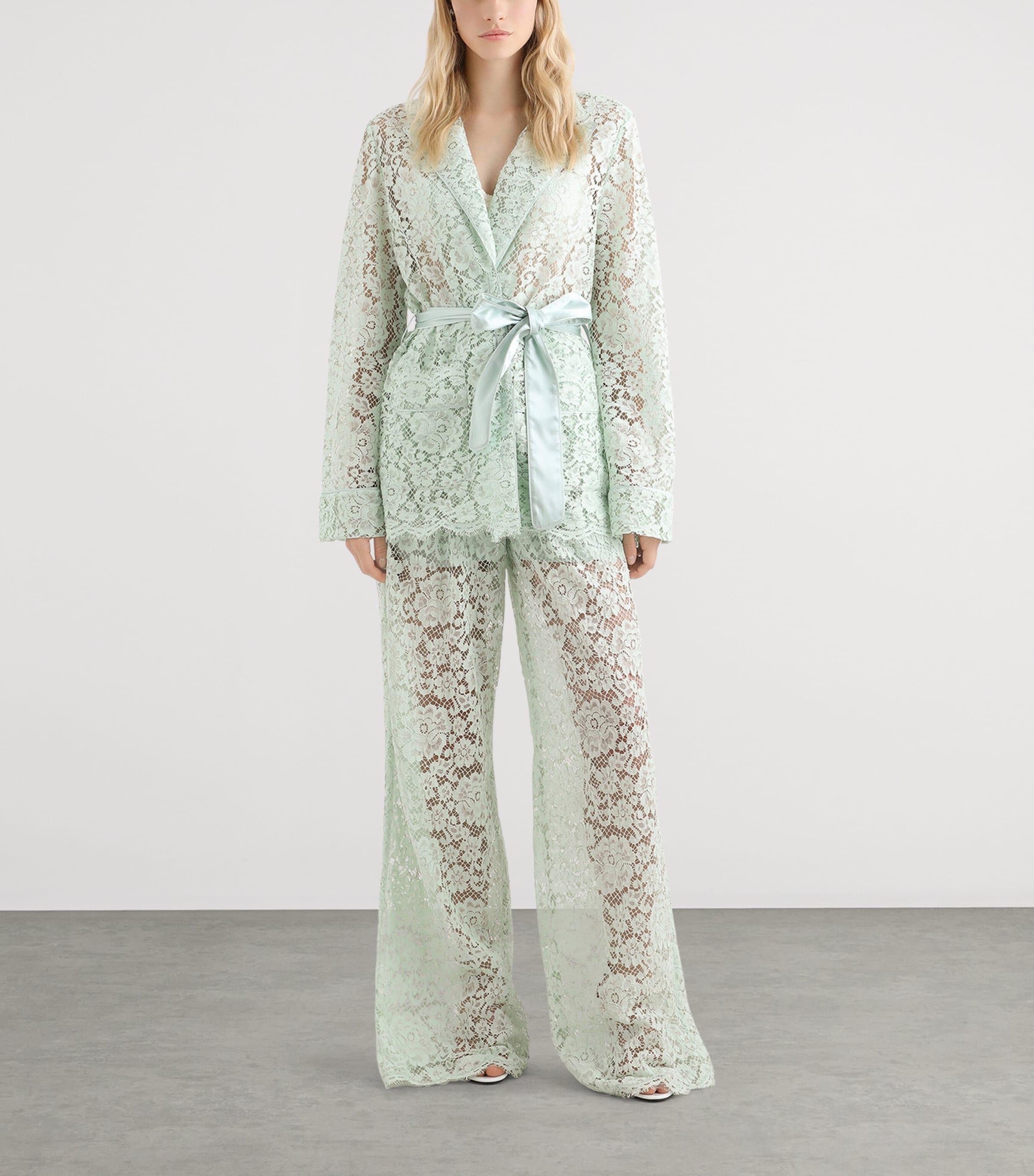 Dolce&Gabbana Womens Lace Drawstring Trousers Verd Image 2