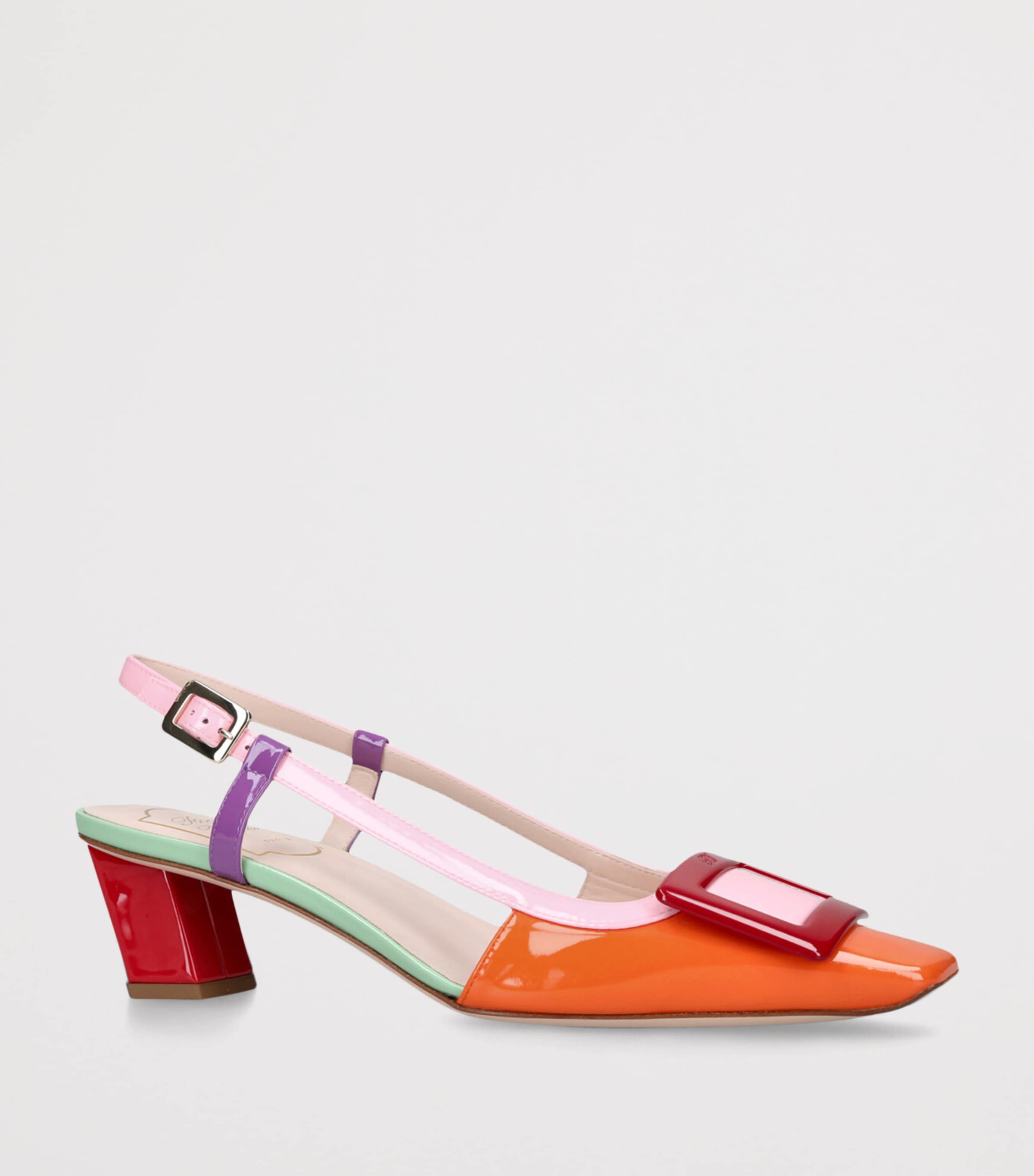 Roger Vivier Patent Leather Belle Vivier Slingback Pumps 45 Mult/other Image 3