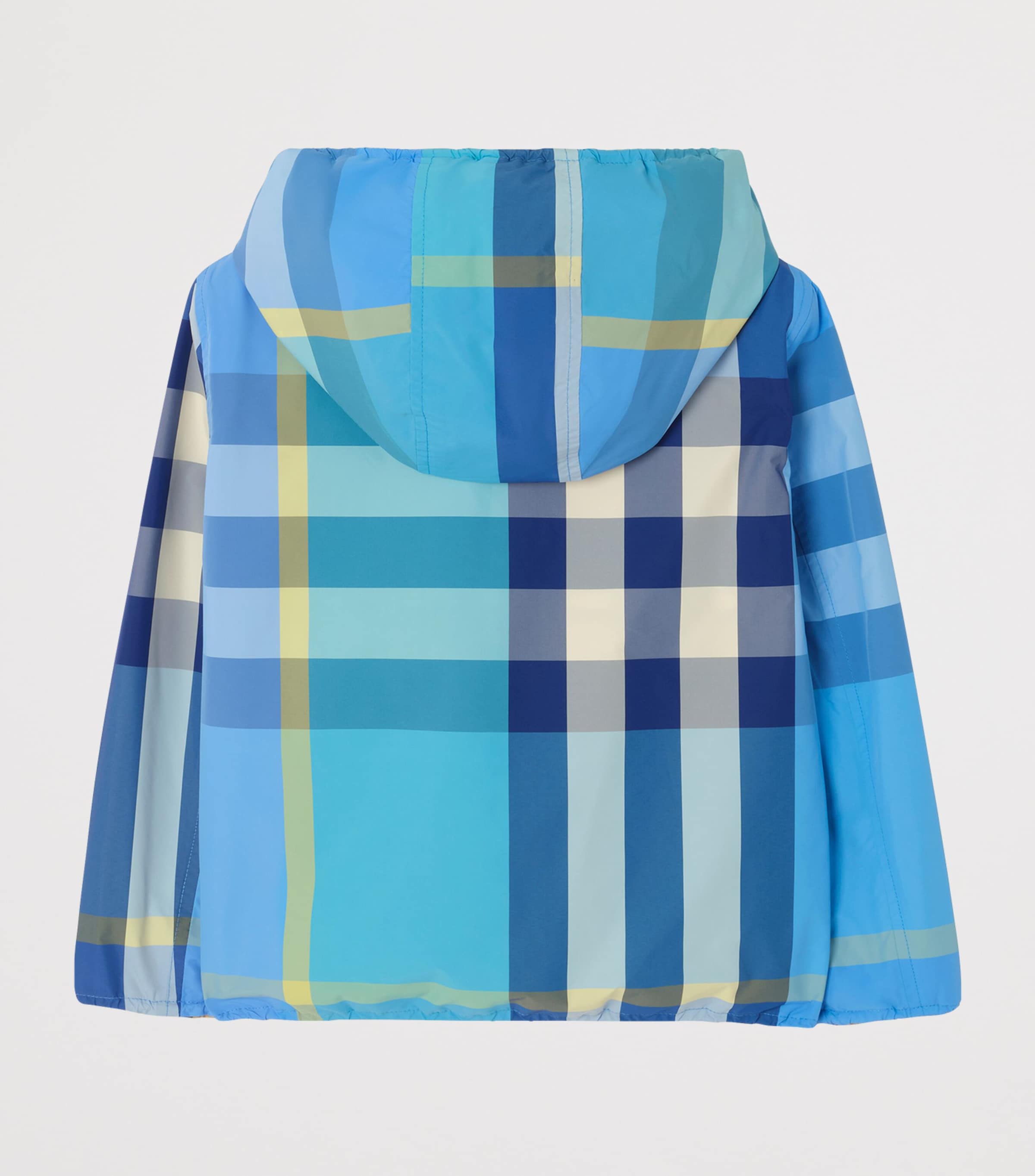 Burberry Kids Reversible Check Hooded Jacket (14 Years) Bright Turquoise Chk Image 2