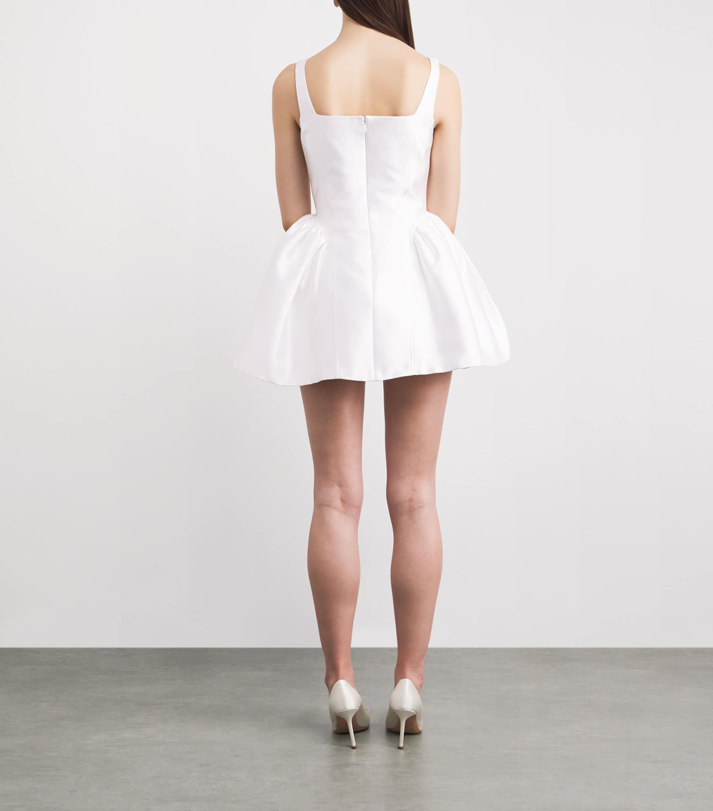Self-Portrait Womens Taffeta Bustier Mini Dress White Image 4