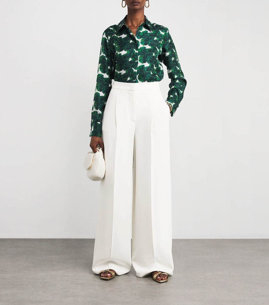 Compact Cady Wide-Leg Trousers WHITE Image 2