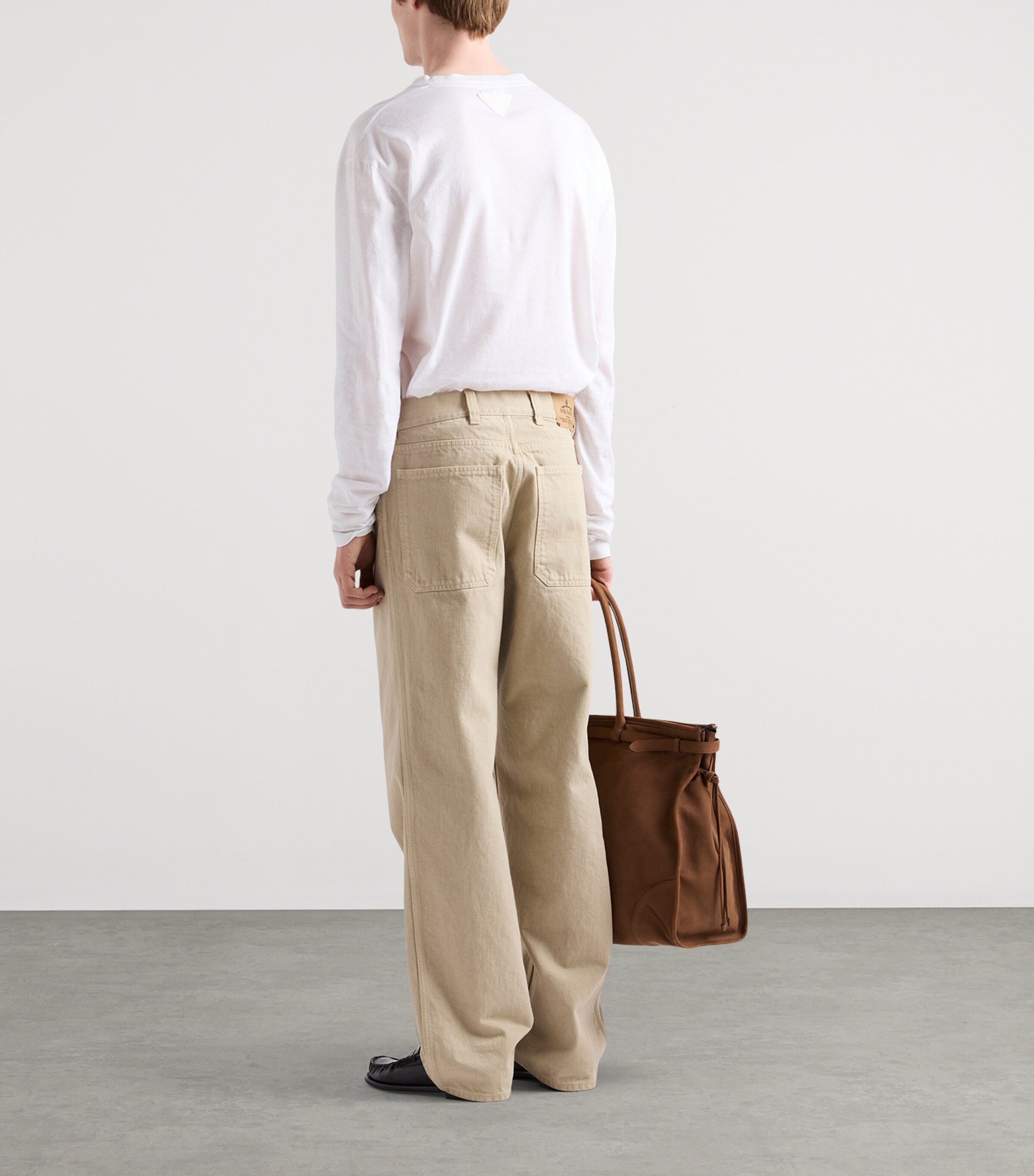 Prada Mens Old Denim Straight Jeans Neutral Image 5