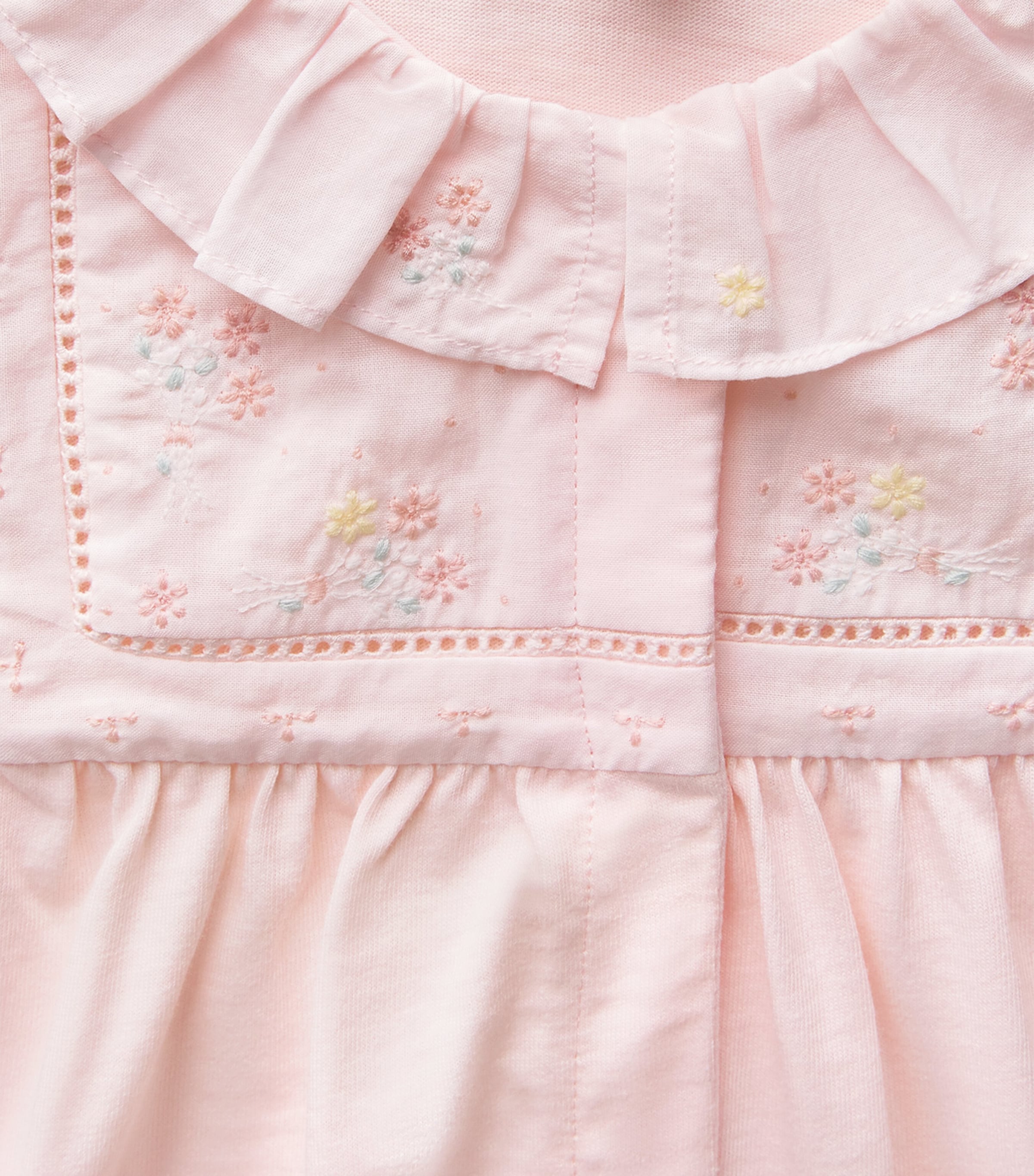 Cotton Frill-Collar All-In-One (0-24 Months) 31ROSE PÂLE Image 3