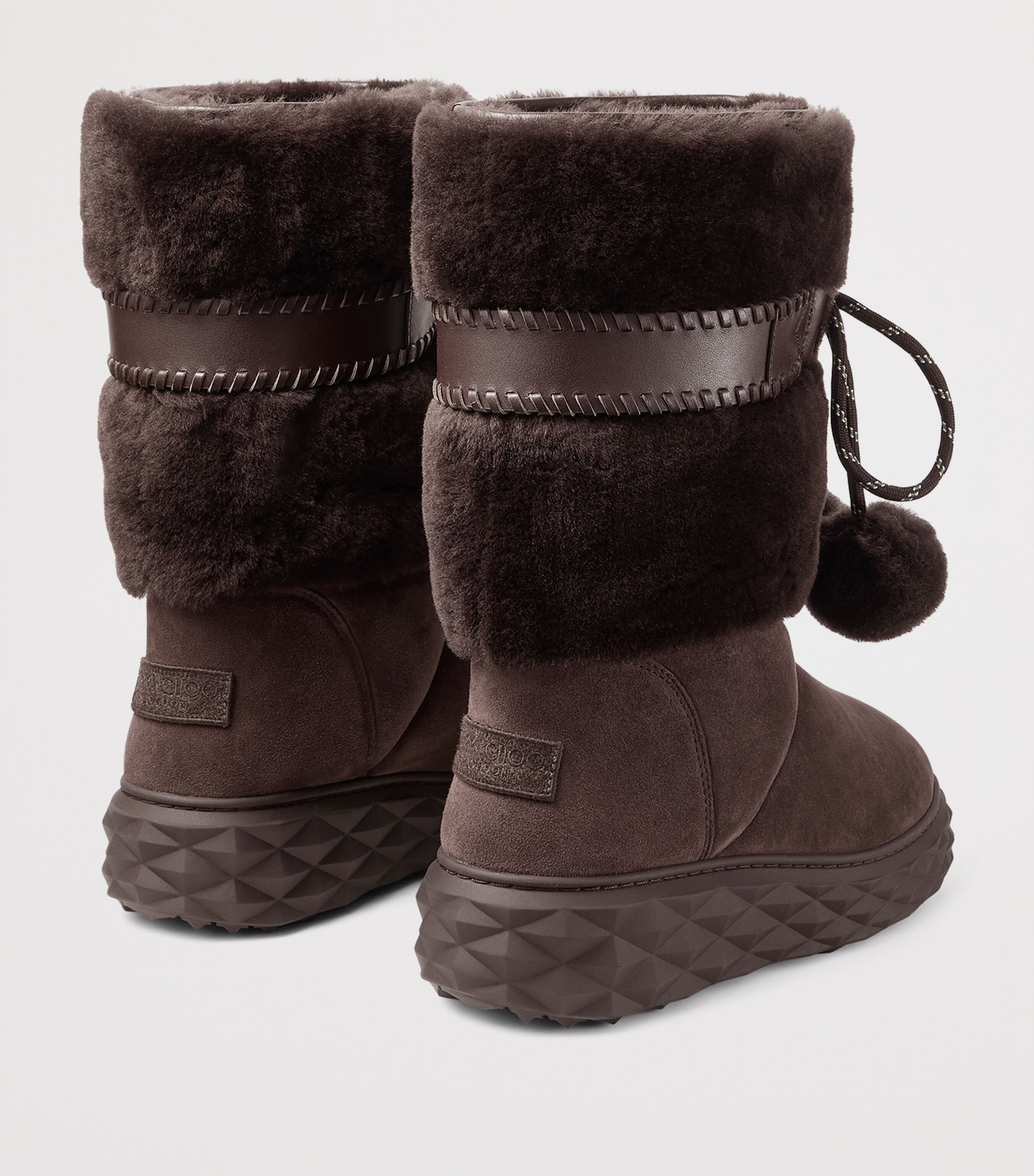 Jimmy Choo Cobi Suede-Shearling Boots V Chocolate/chocolat Image 3
