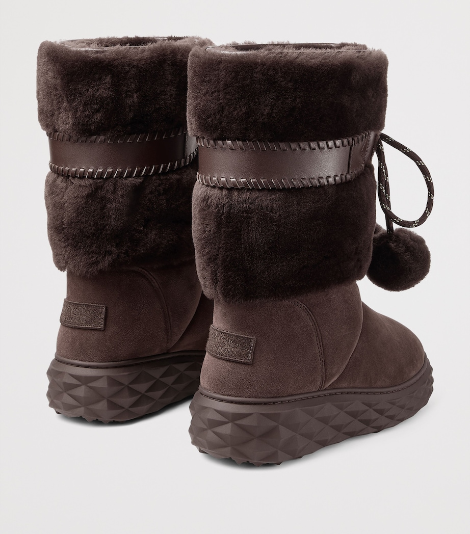 Jimmy Choo Cobi Suede-Shearling Boots V Chocolate/chocolat Image 3