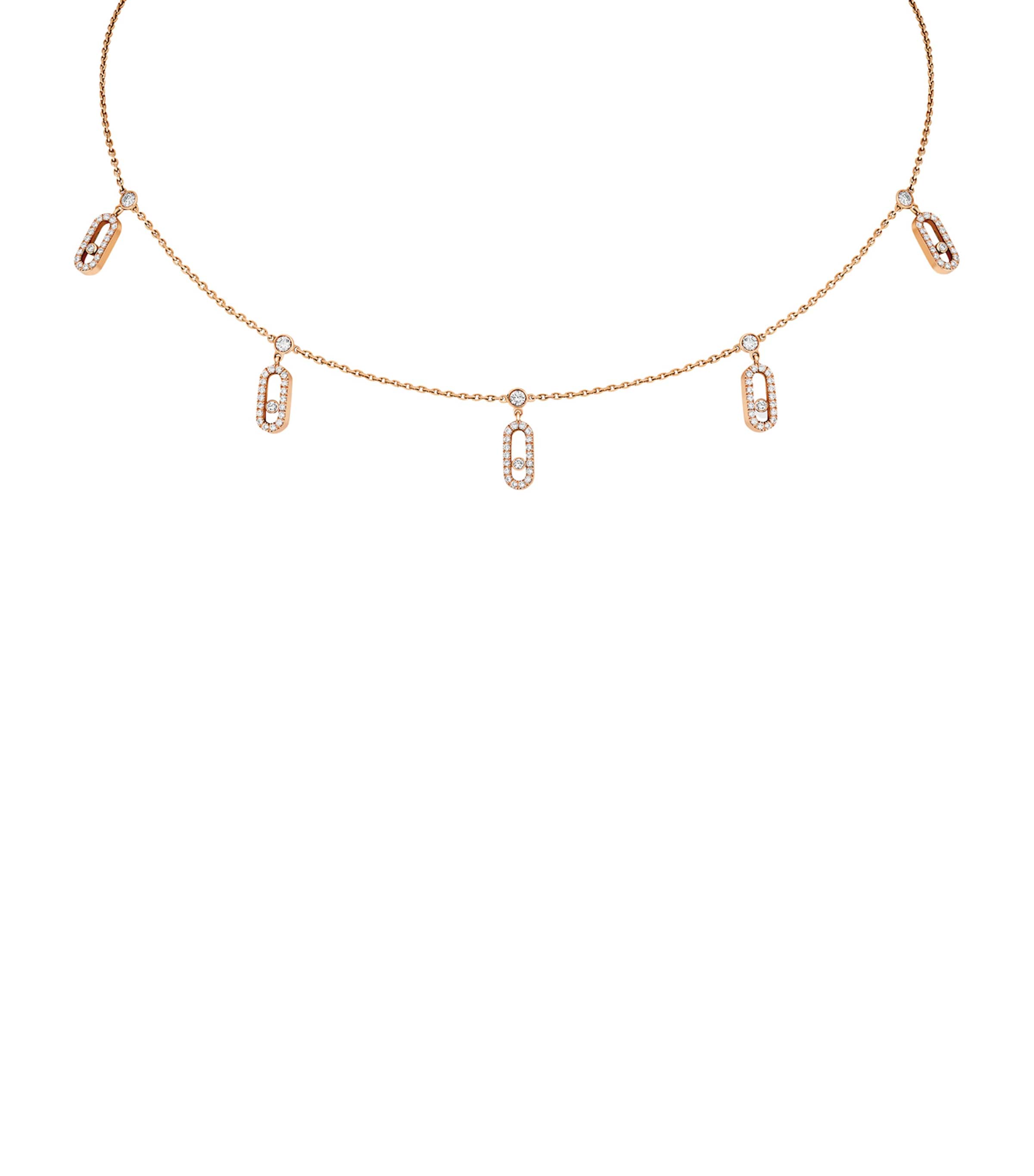 Rose Gold and Diamond Move Uno Necklace PINK GOLD Image 1