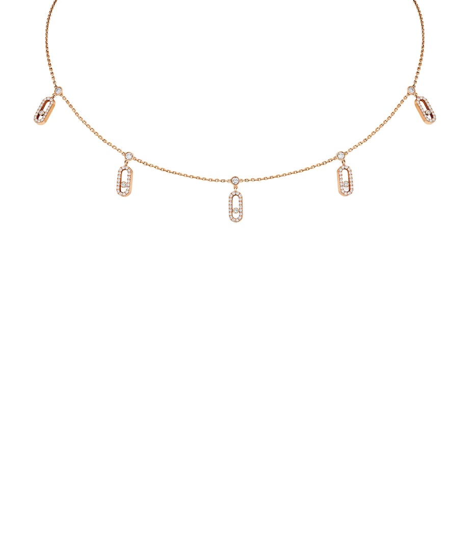 Rose Gold and Diamond Move Uno Necklace PINK GOLD Image 1